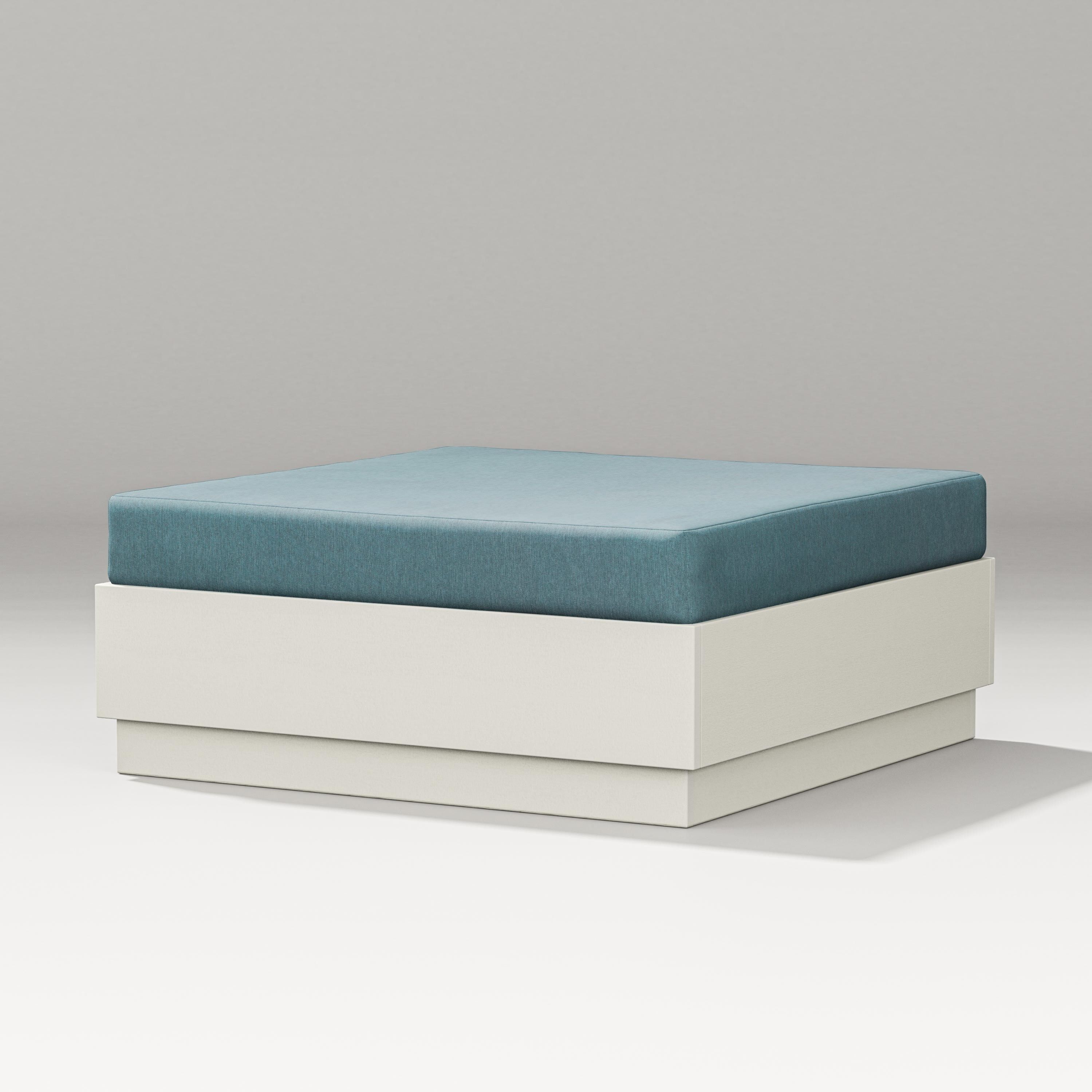 PW Designer Series Elevate Lounge Ottoman in Vintage White / Ocean Teal