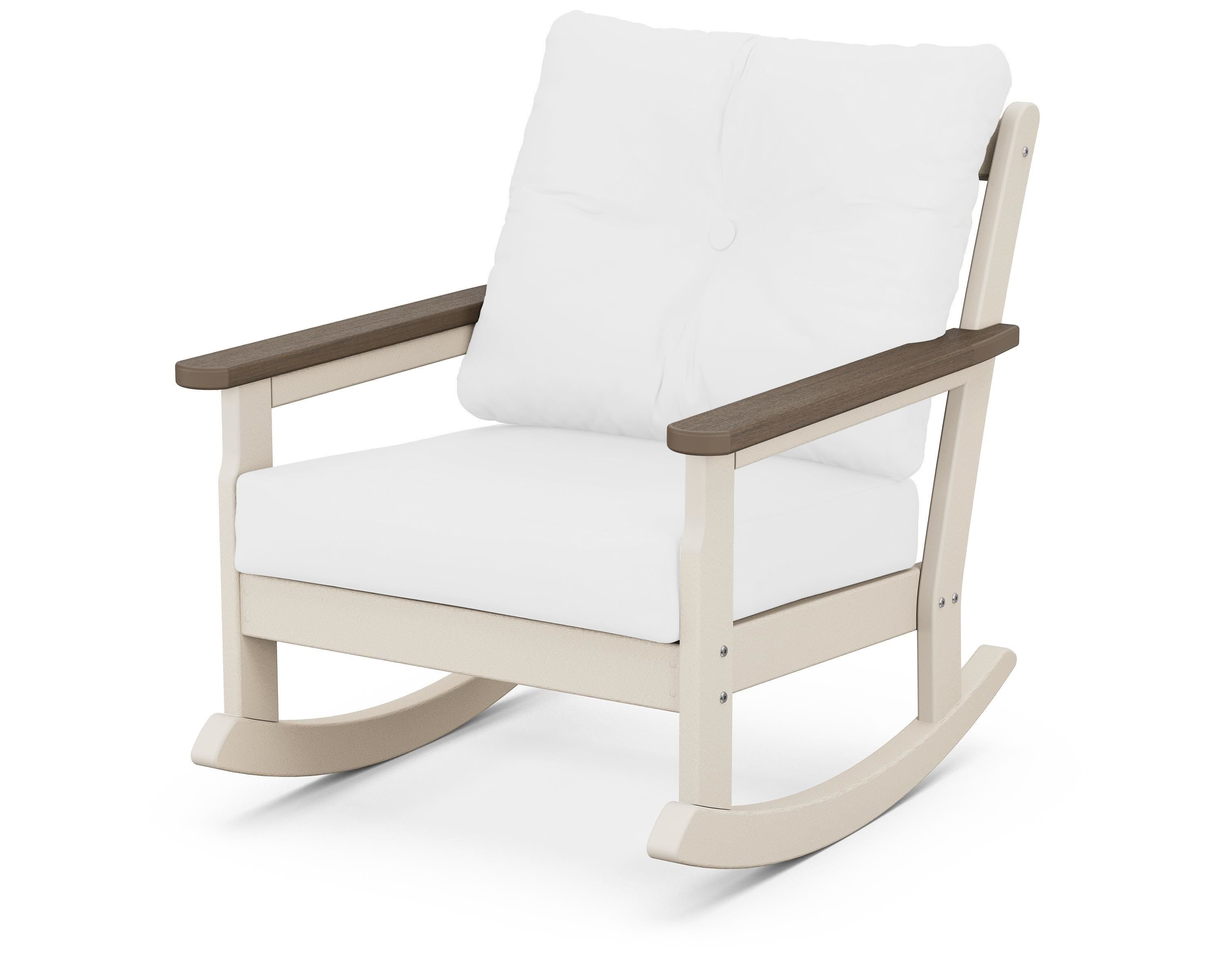 POLYWOOD® Vineyard Deep Seating Rocking Chair in Sand / Kona / Natural