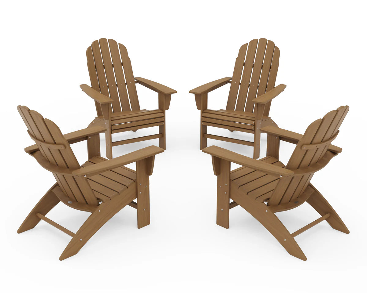 4-Piece Vineyard Curveback Adirondack Chair Conversation Set
