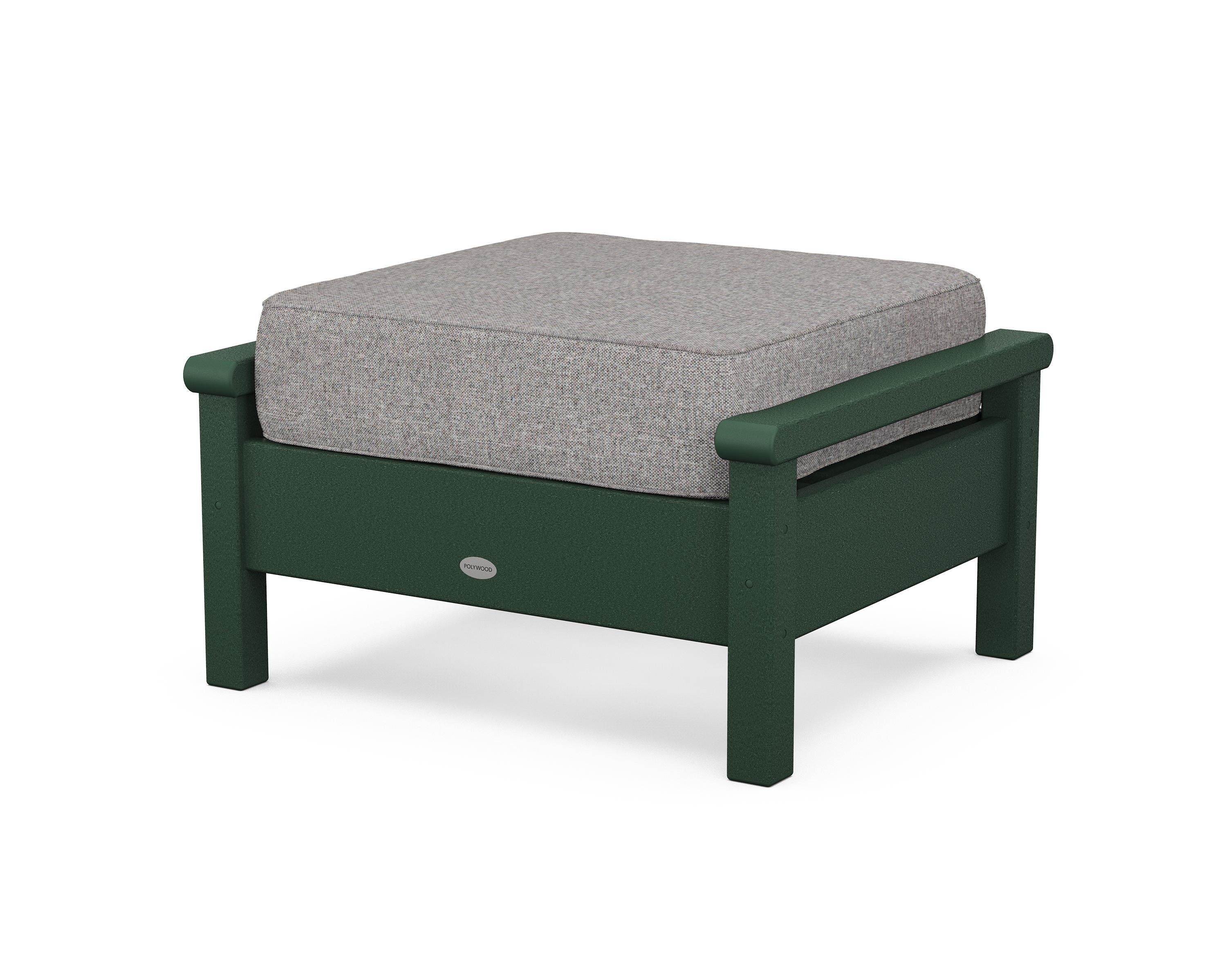 POLYWOOD® Harbour Deep Seating Ottoman in Green / Grey Mist
