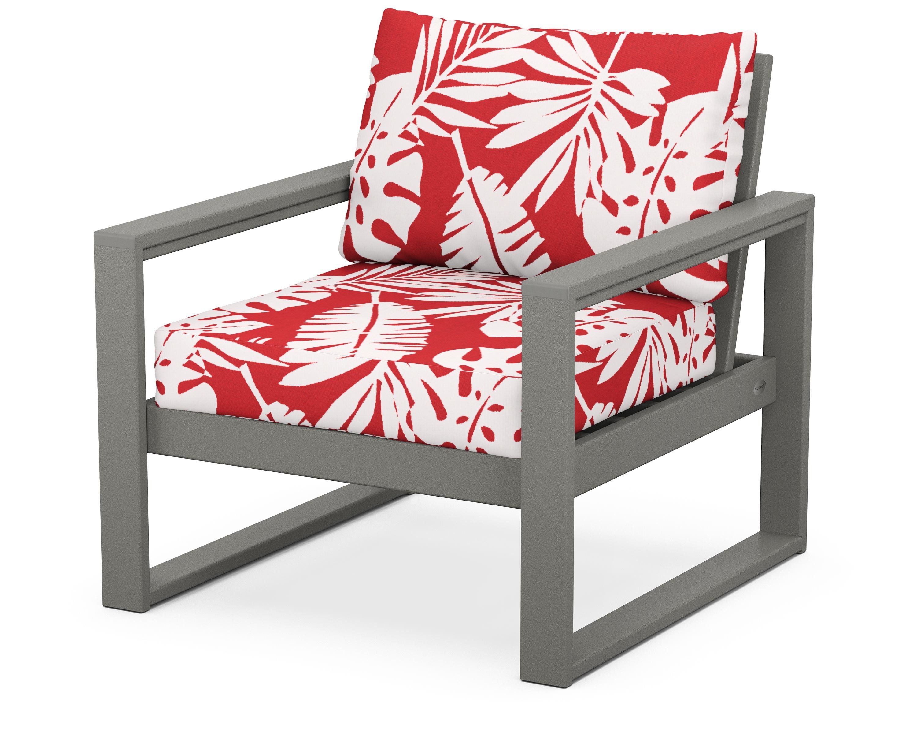 POLYWOOD® EDGE Club Chair in Slate Grey / Leaf Crimson