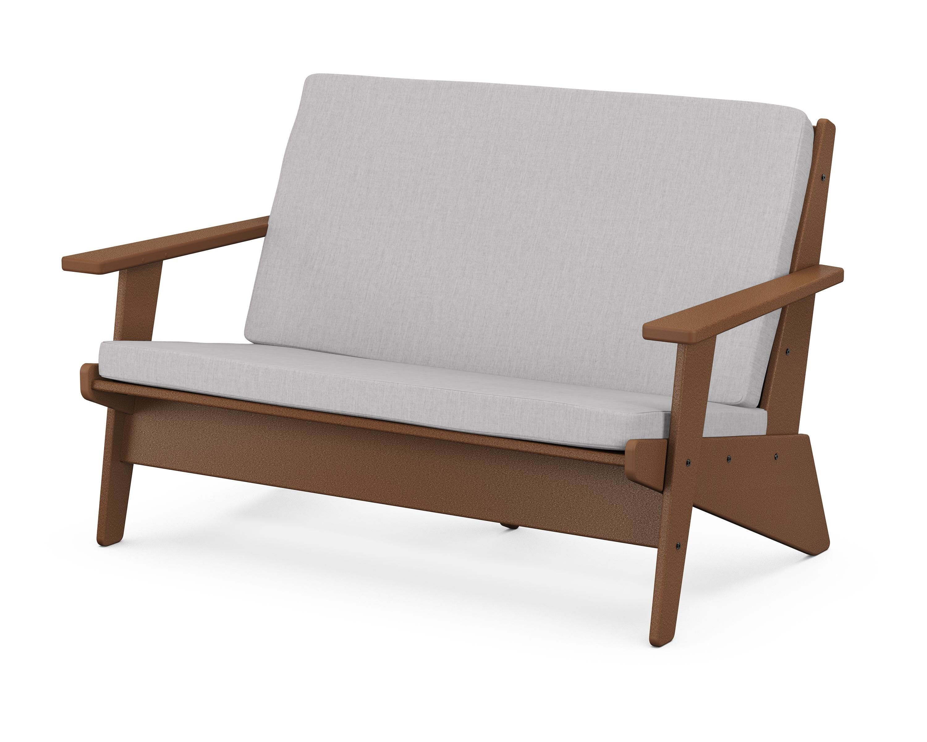 POLYWOOD® Riviera Modern Lounge Loveseat in Teak / Granite
