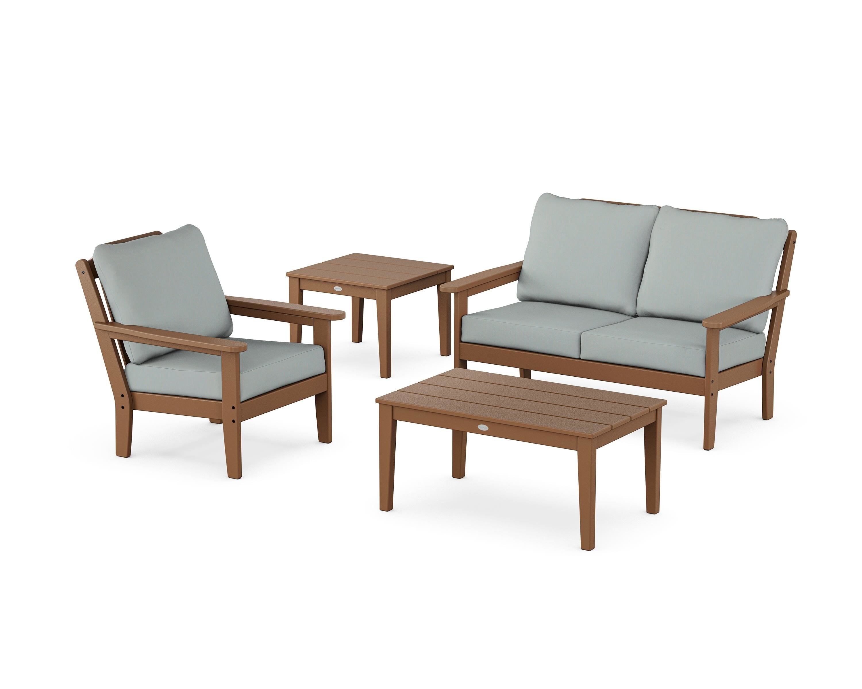 Country Living Wovendale 4-Piece Deep Seating Set in Teak / Spa
