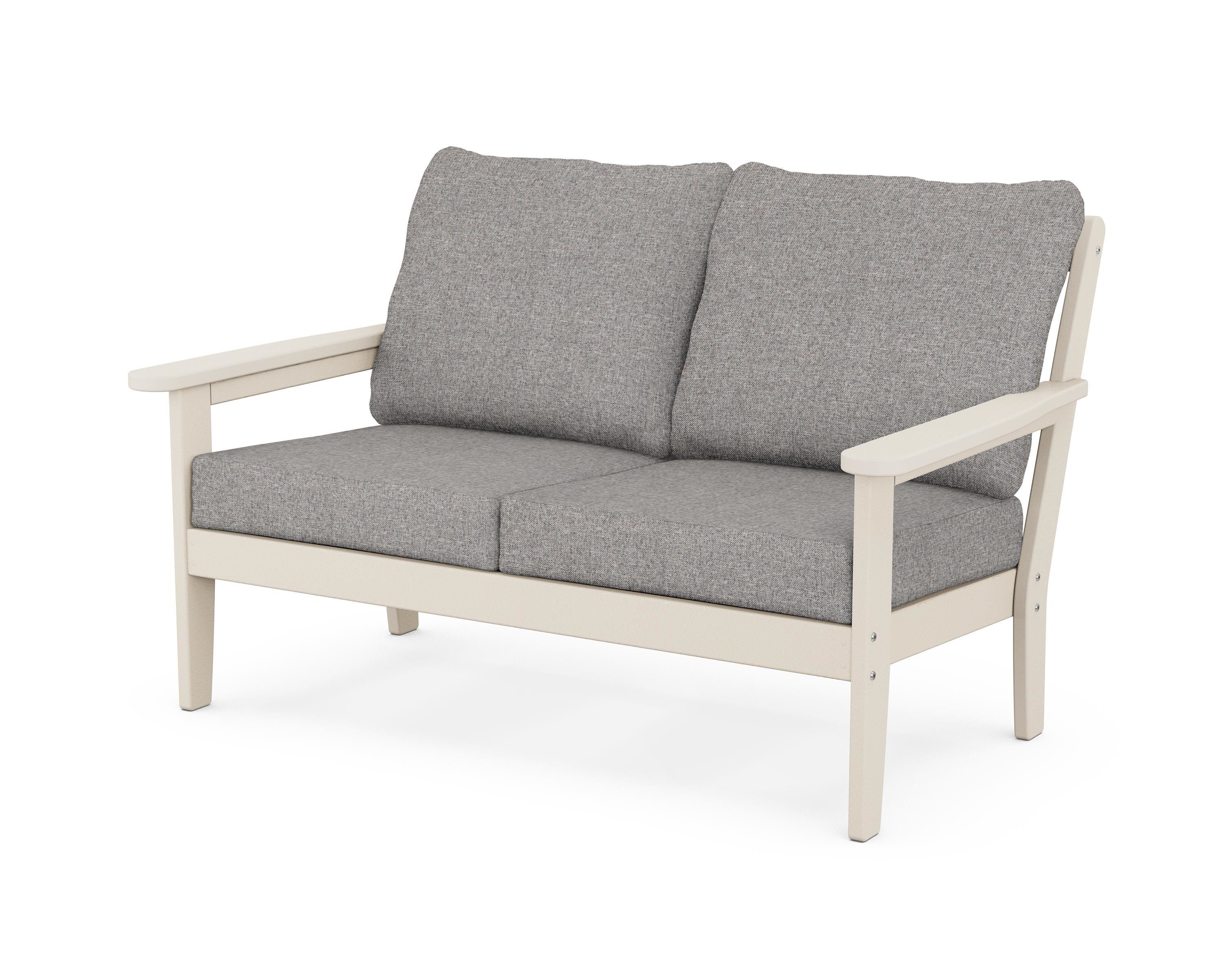 Country Living Cottage Deep Seating Loveseat in Sand / Grey Mist