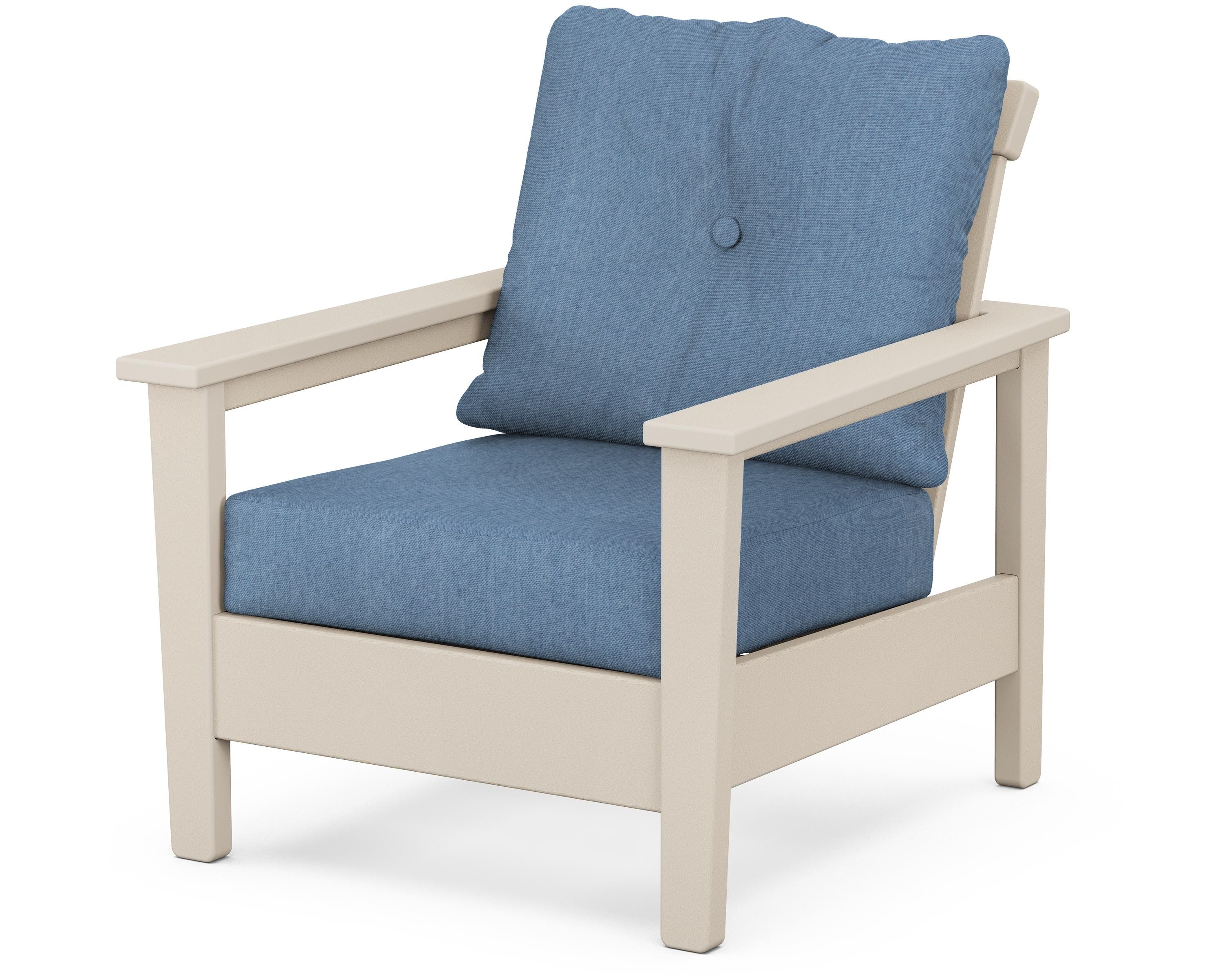 POLYWOOD® Prescott Deep Seating Chair in Sand / Sky Blue