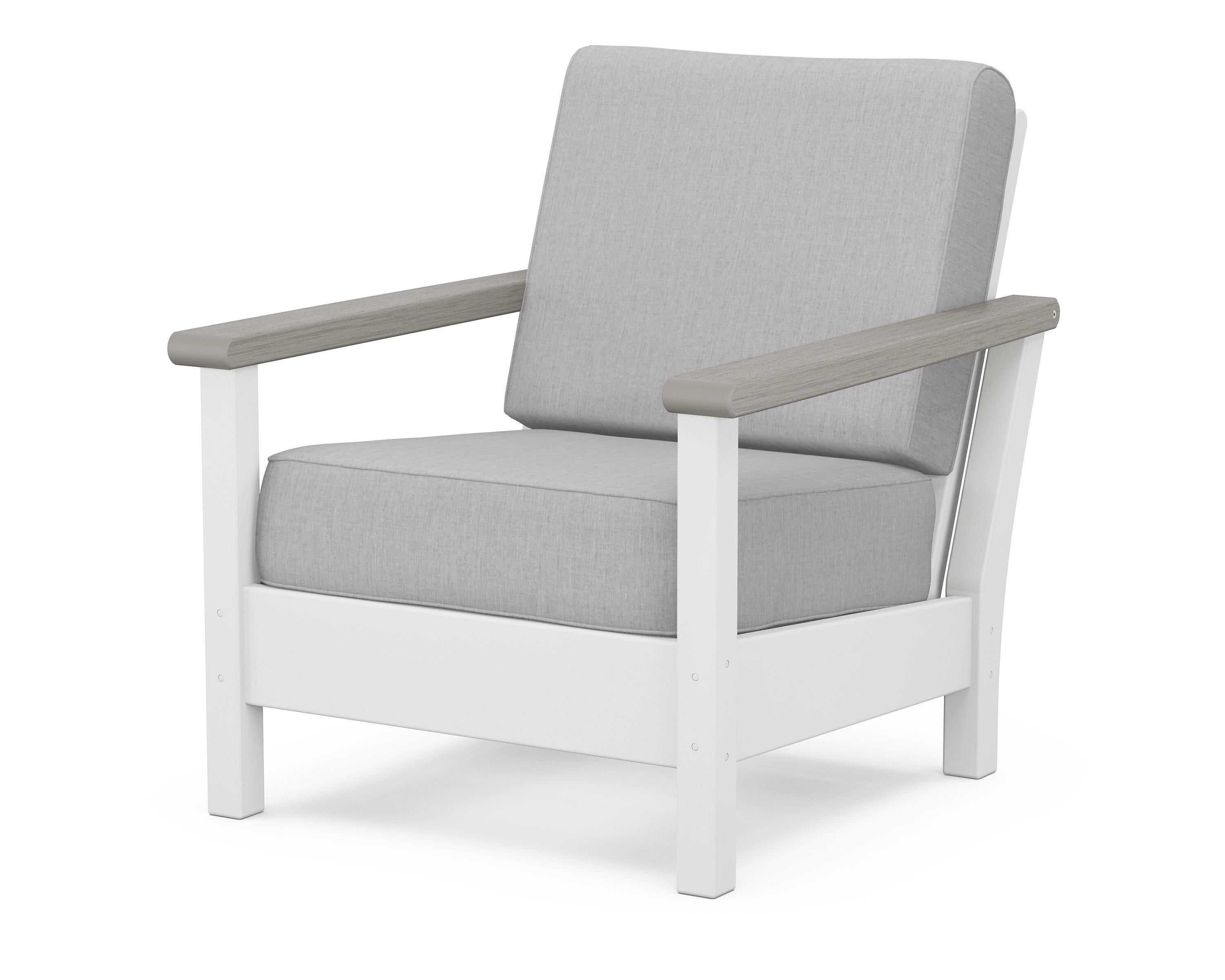 POLYWOOD® Harbour Deep Seating Chair in White / Driftwood / Granite