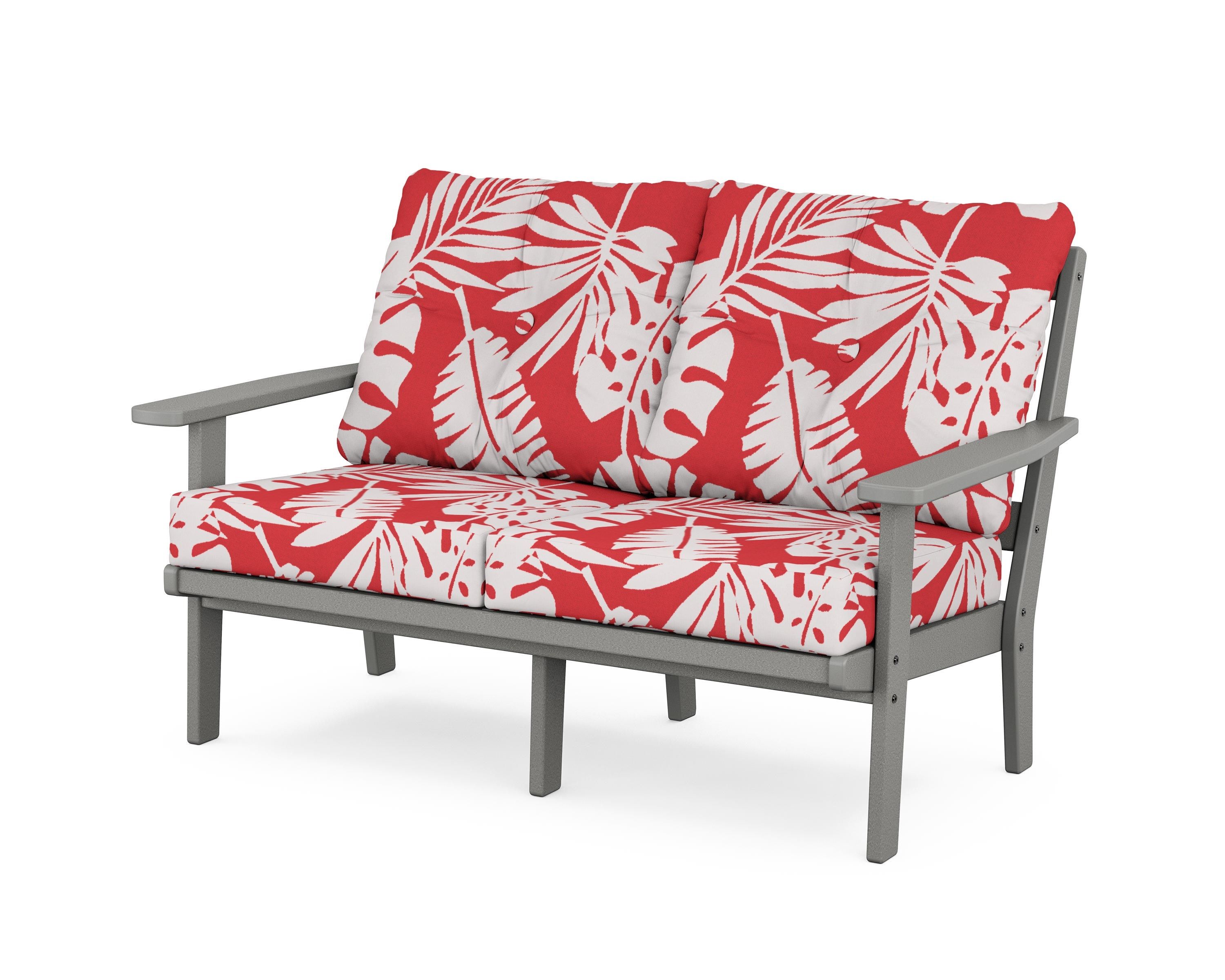 POLYWOOD® Prairie Deep Seating Loveseat in Slate Grey / Leaf Crimson