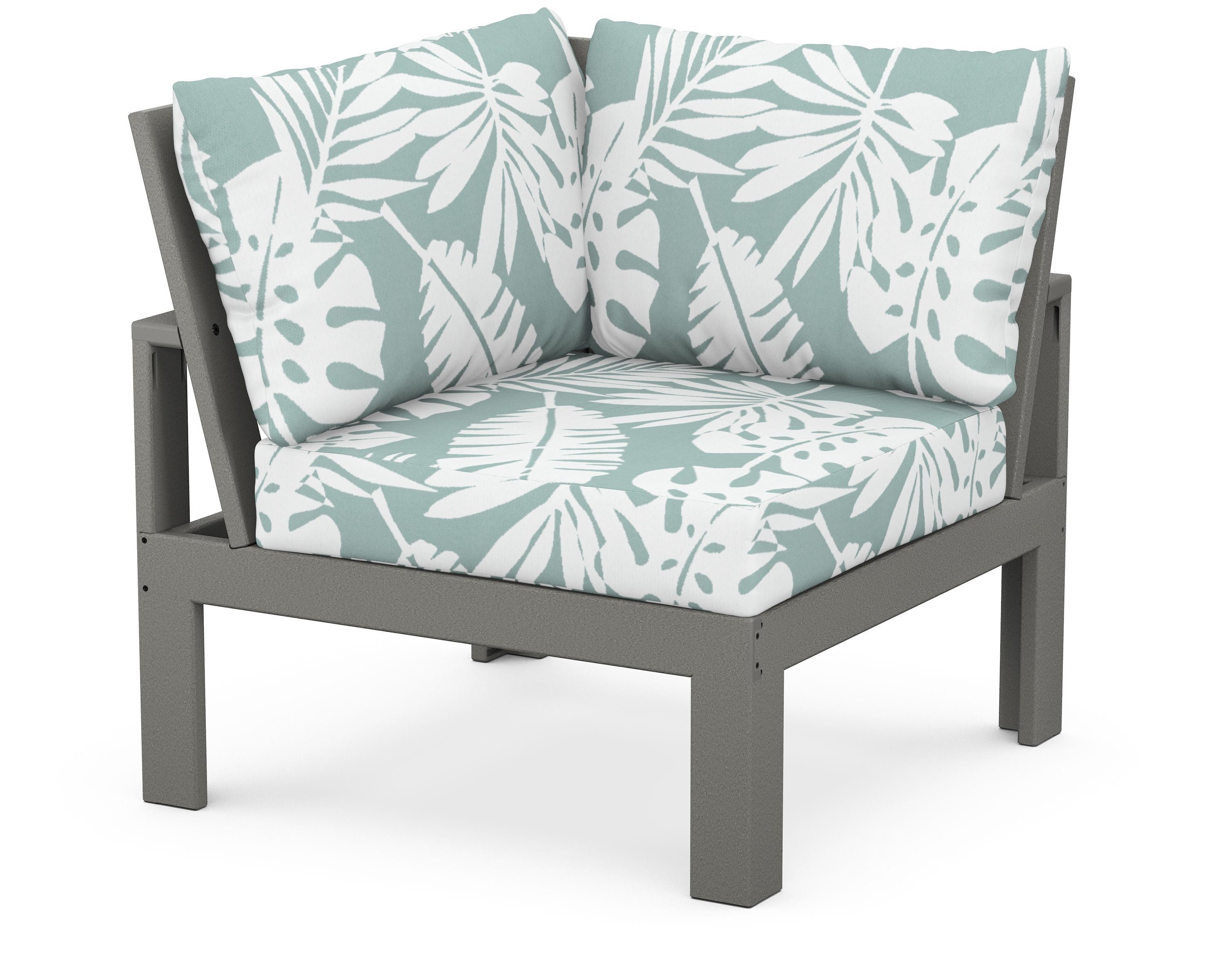 Unbranded Modular Corner Chair in Slate Grey / Leaf Glacier Spa