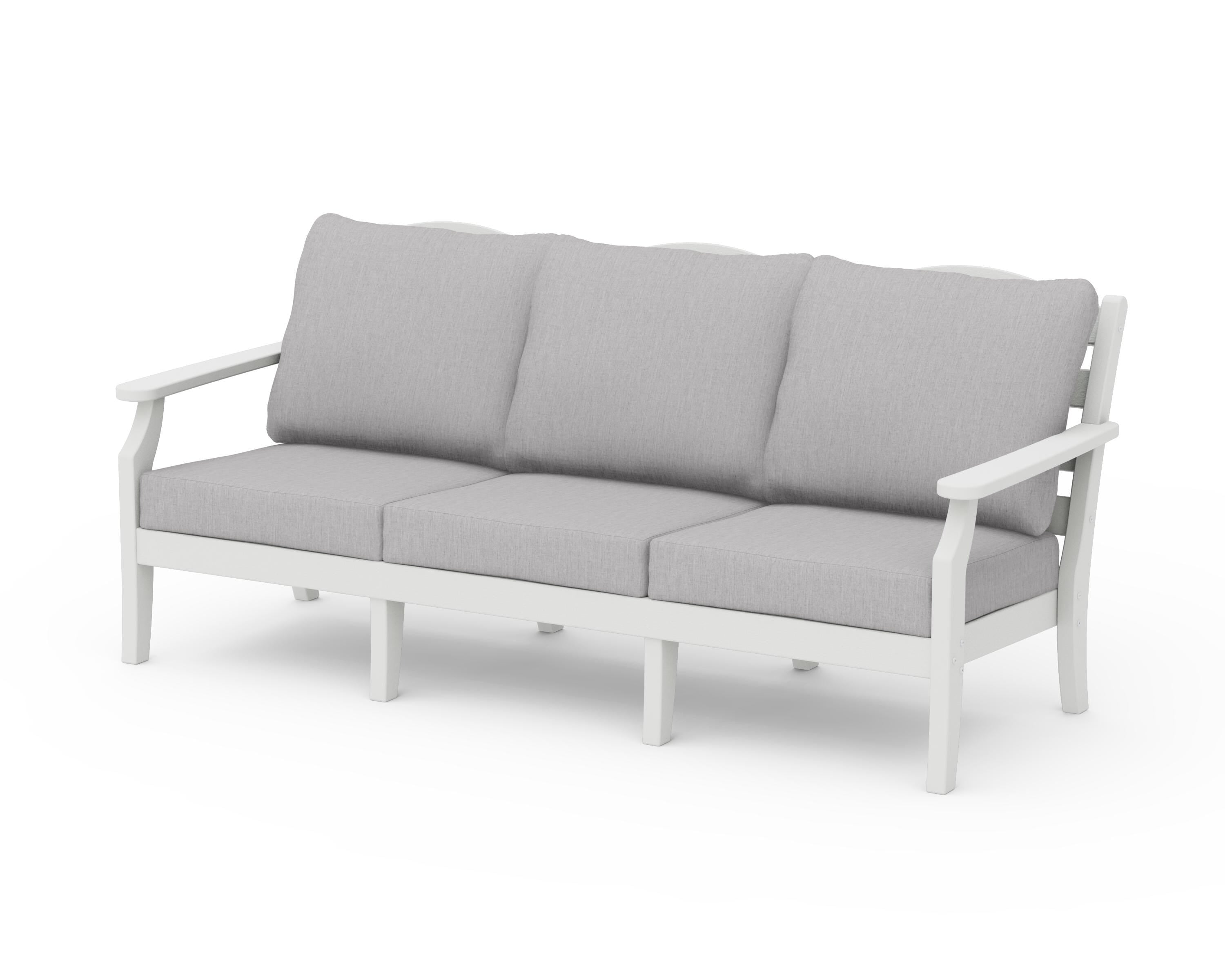 Draper James™ by POLYWOOD® Savannah Deep Seating Sofa in Vintage White / Granite