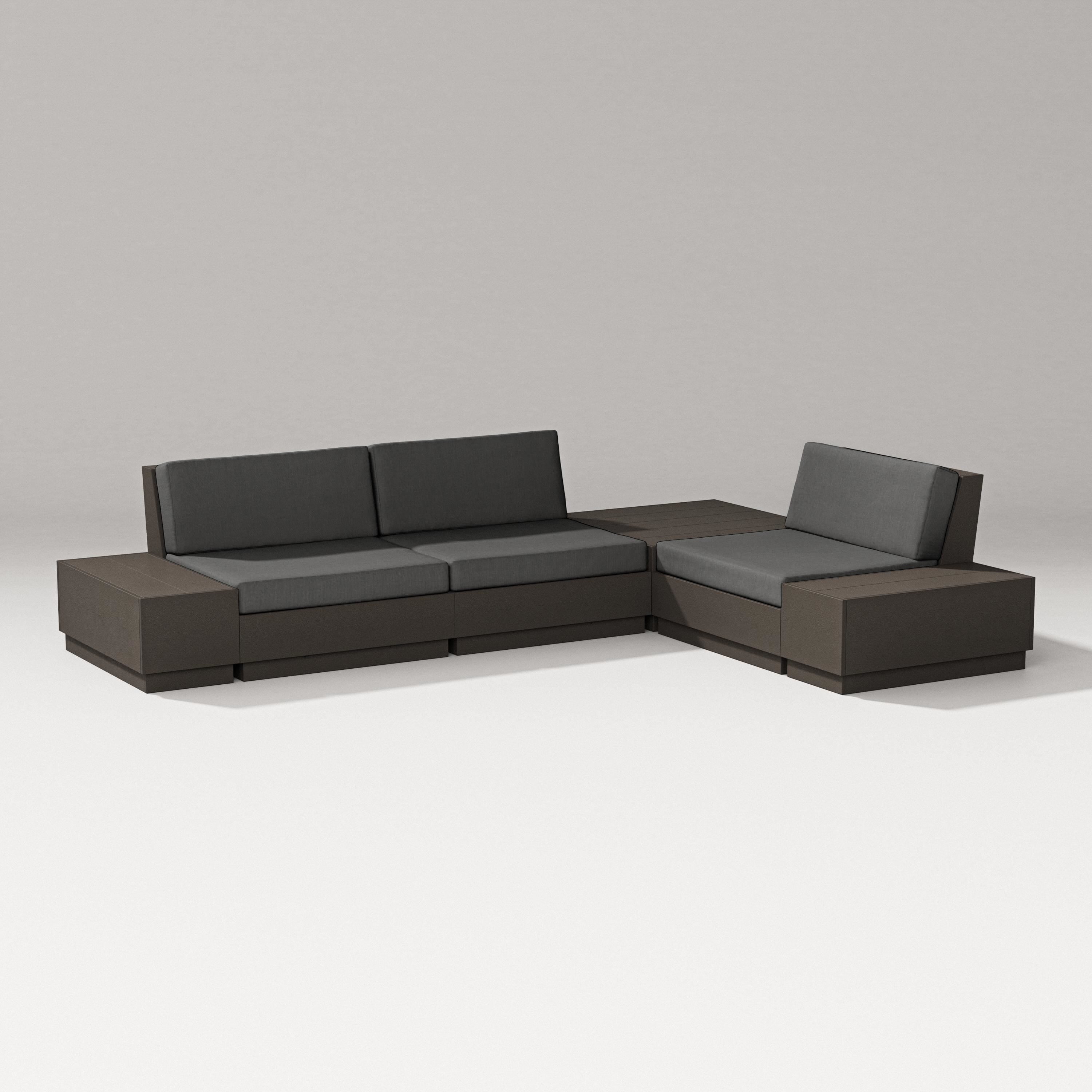 PW Designer Series Elevate 6-Piece Corner Sectional in Vintage Coffee / Spectrum Carbon