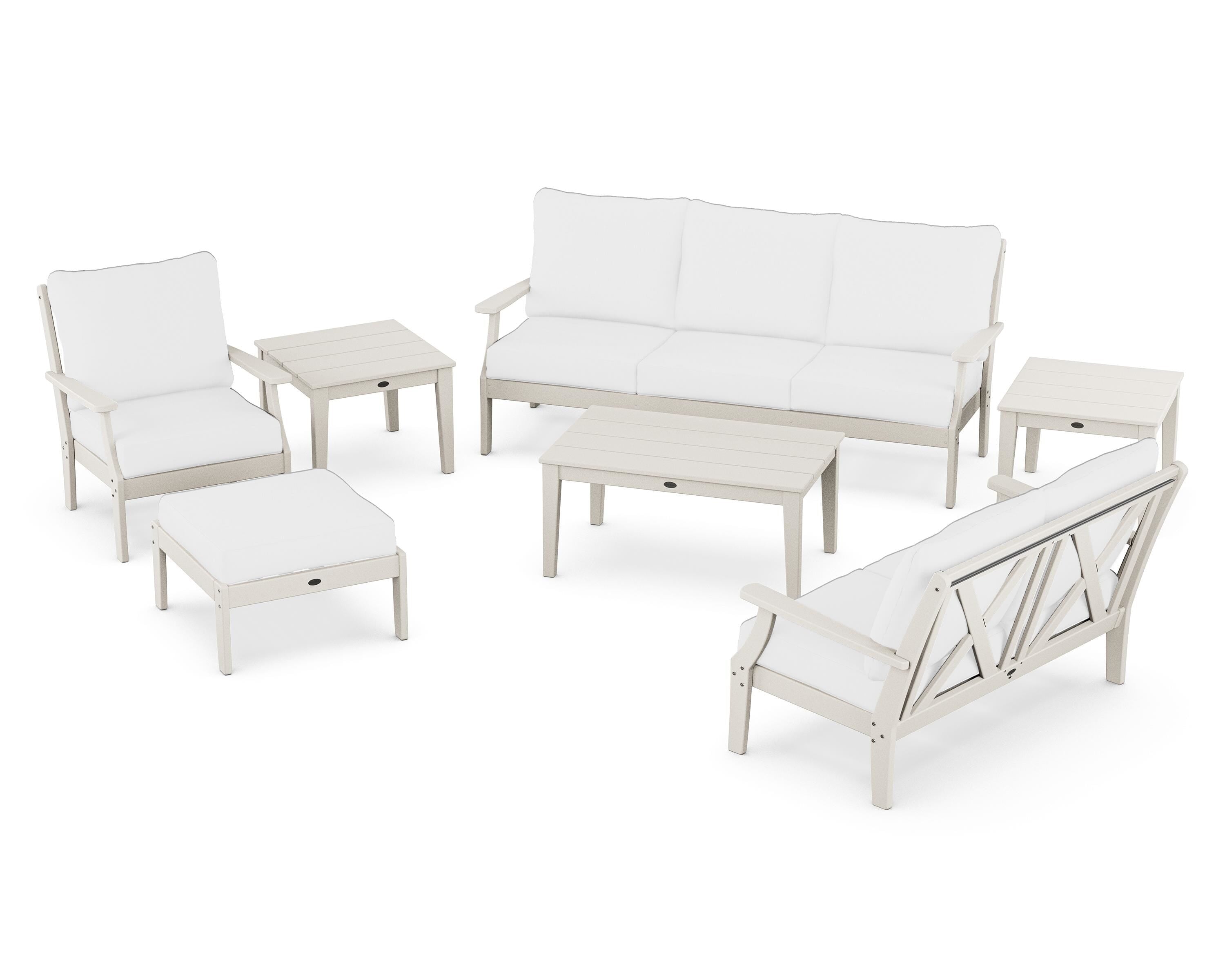 POLYWOOD® Braxton 7-Piece Deep Seating Set in Sand / Natural
