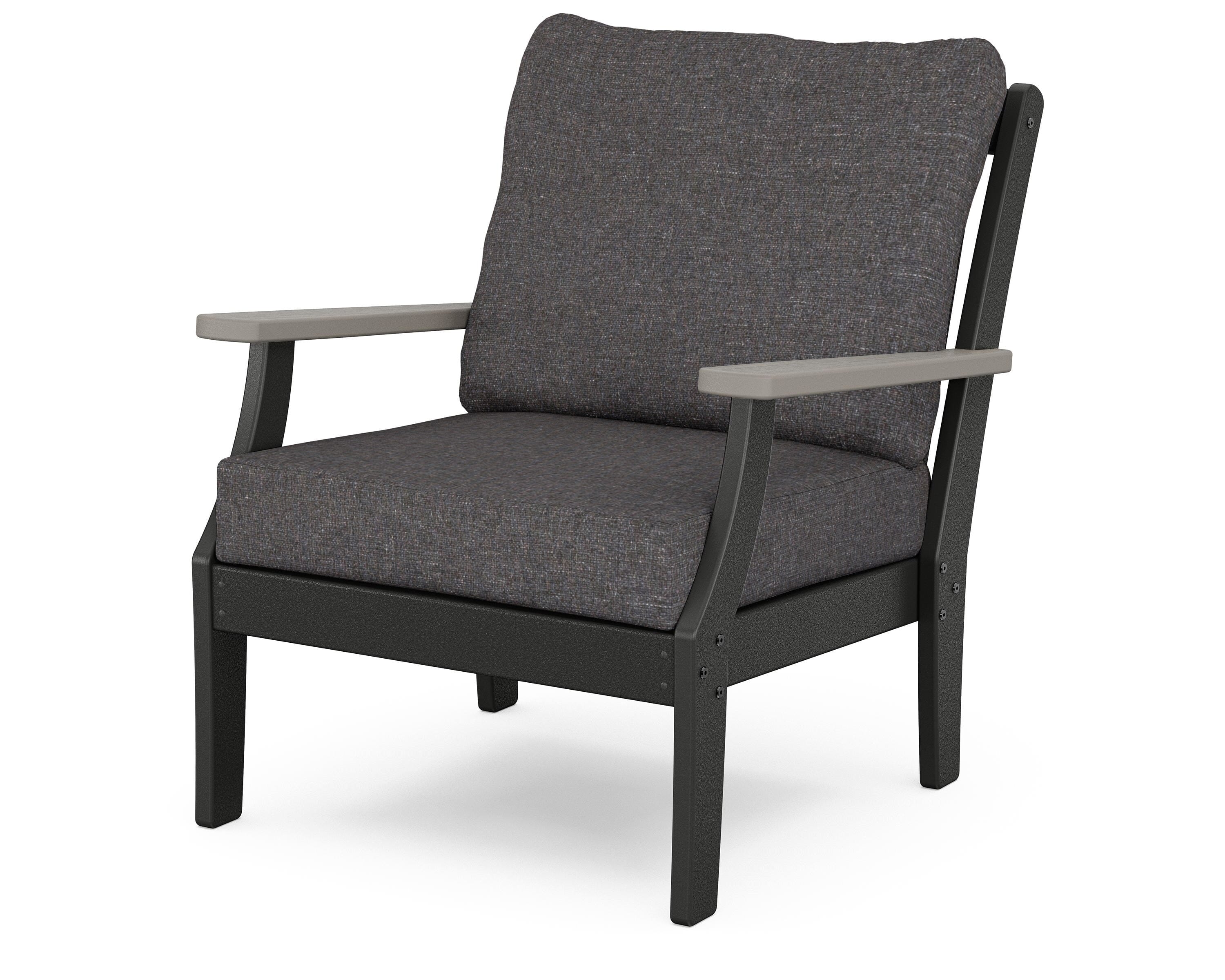 POLYWOOD® Braxton Deep Seating Chair in Black / Driftwood / Ash Charcoal
