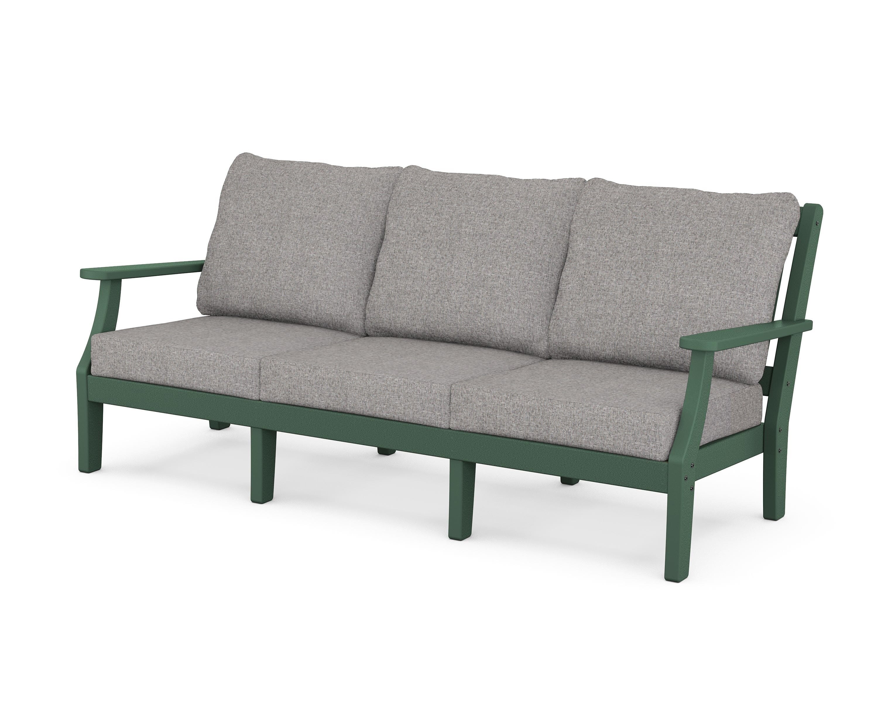 Martha Stewart by POLYWOOD® Chinoiserie Deep Seating Sofa in Green / Grey Mist