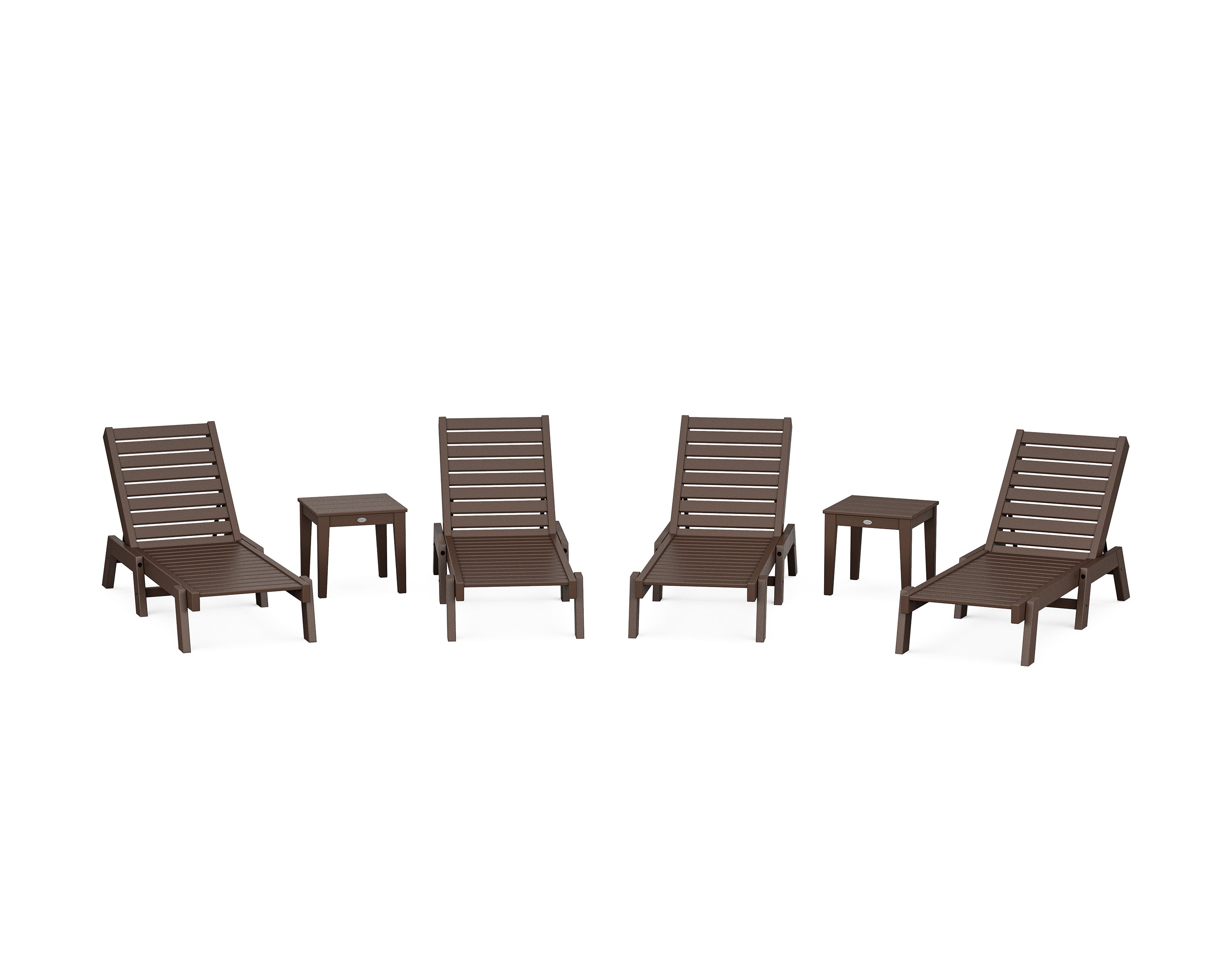 POLYWOOD® Captain Chaise 6-Piece Set in Mahogany