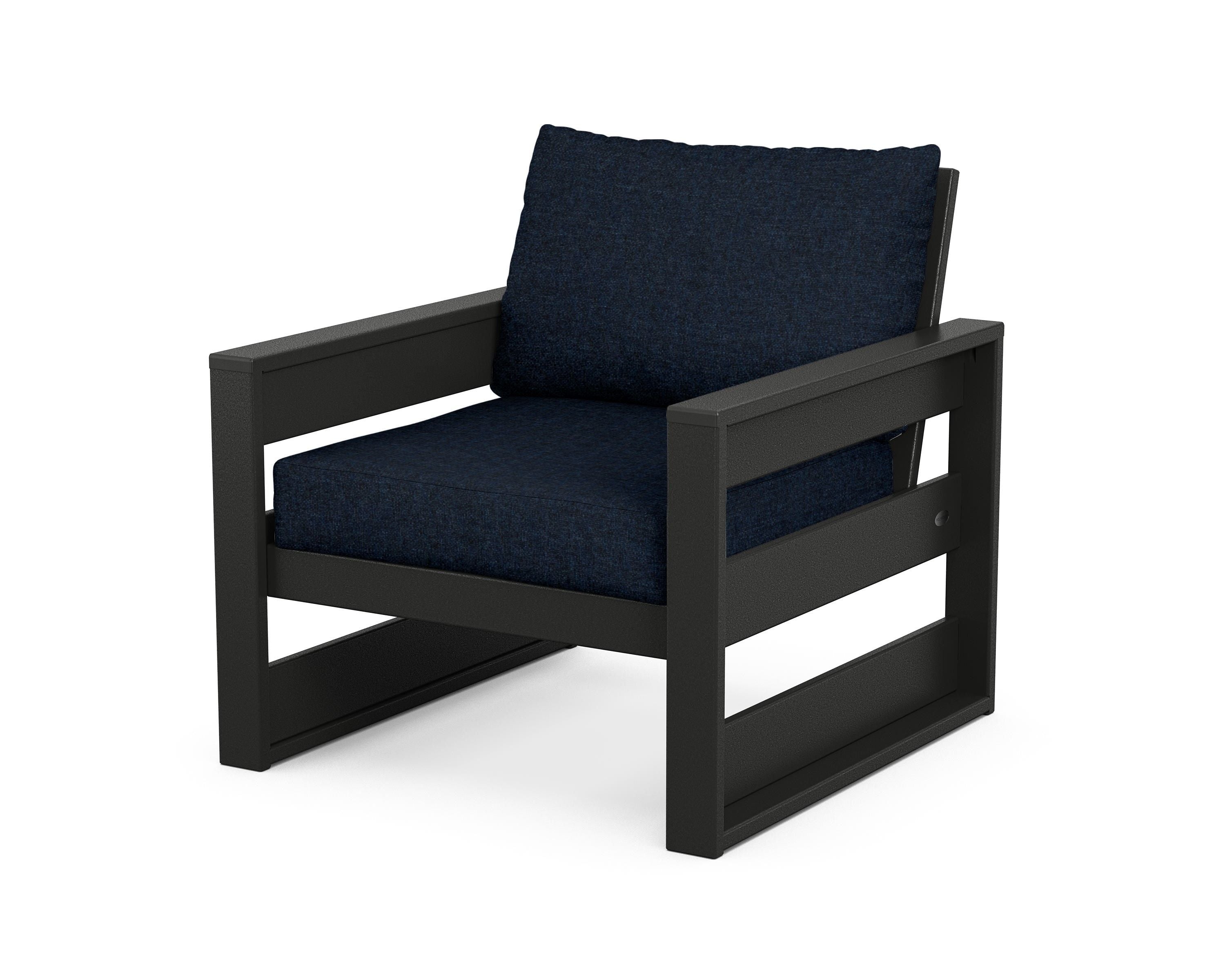 POLYWOOD® Westport Club Chair in Black / Marine Indigo