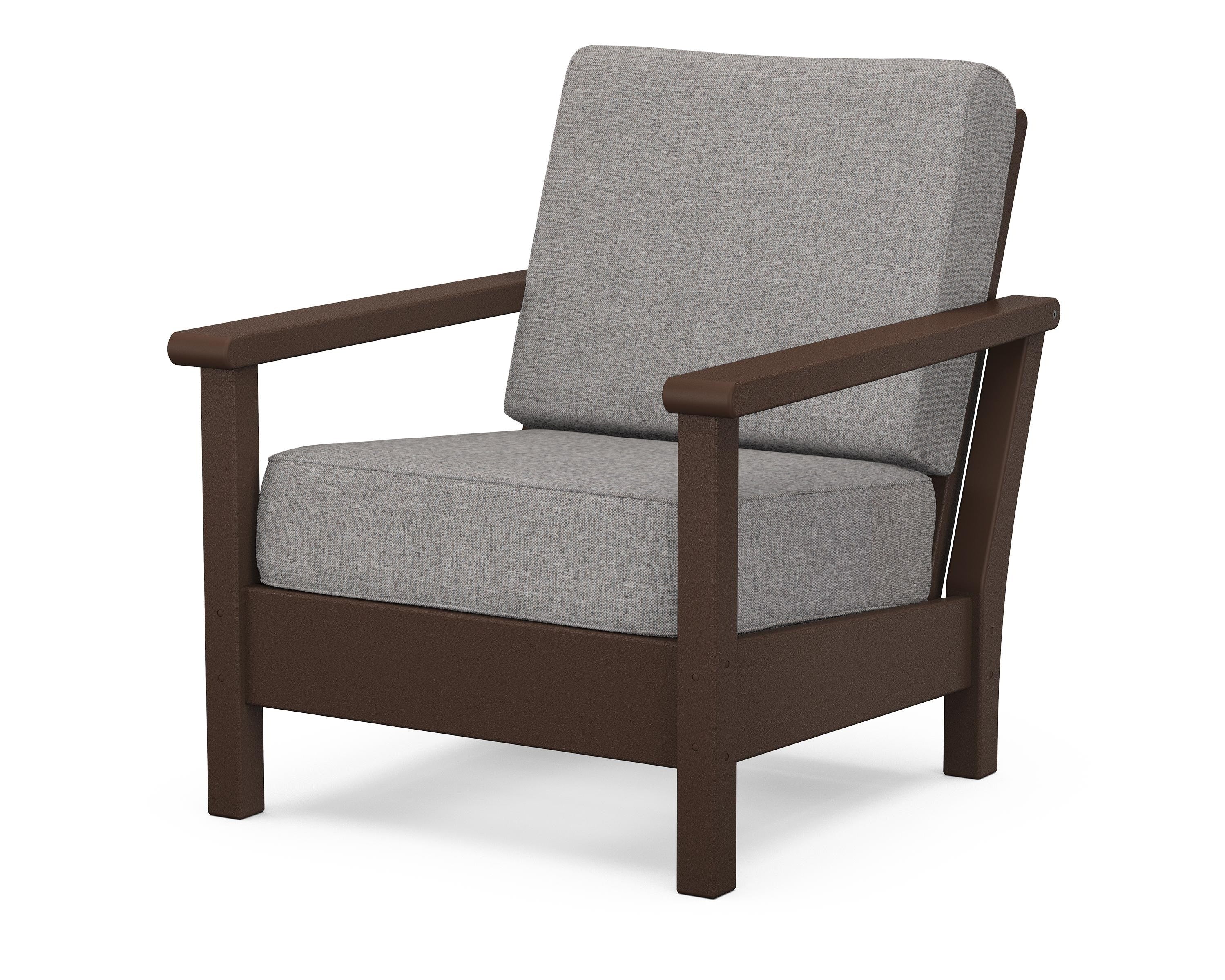 POLYWOOD® Harbour Deep Seating Chair in Mahogany / Grey Mist