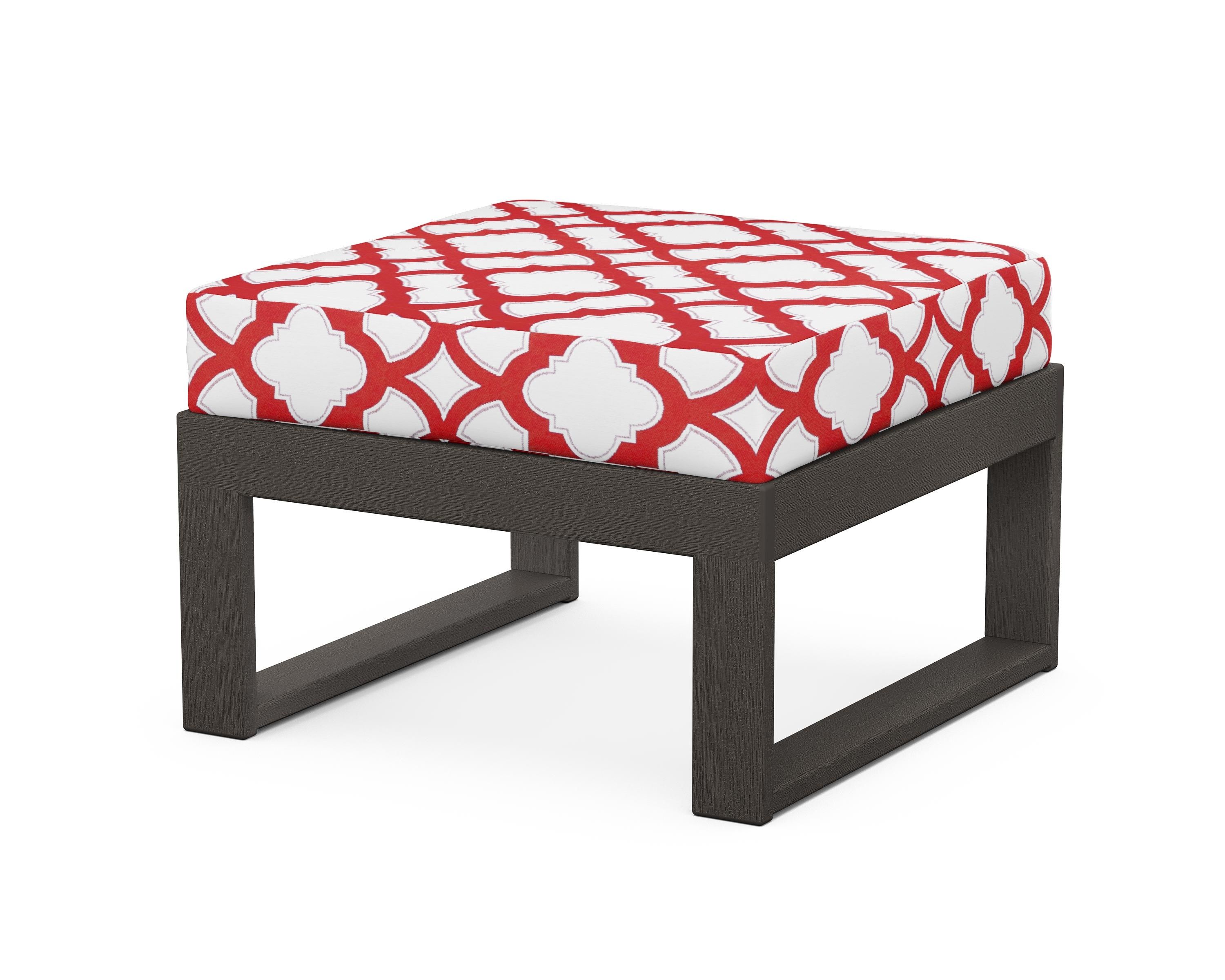 Unbranded Modular Ottoman - Modern in Vintage Coffee / Trellis Crimson