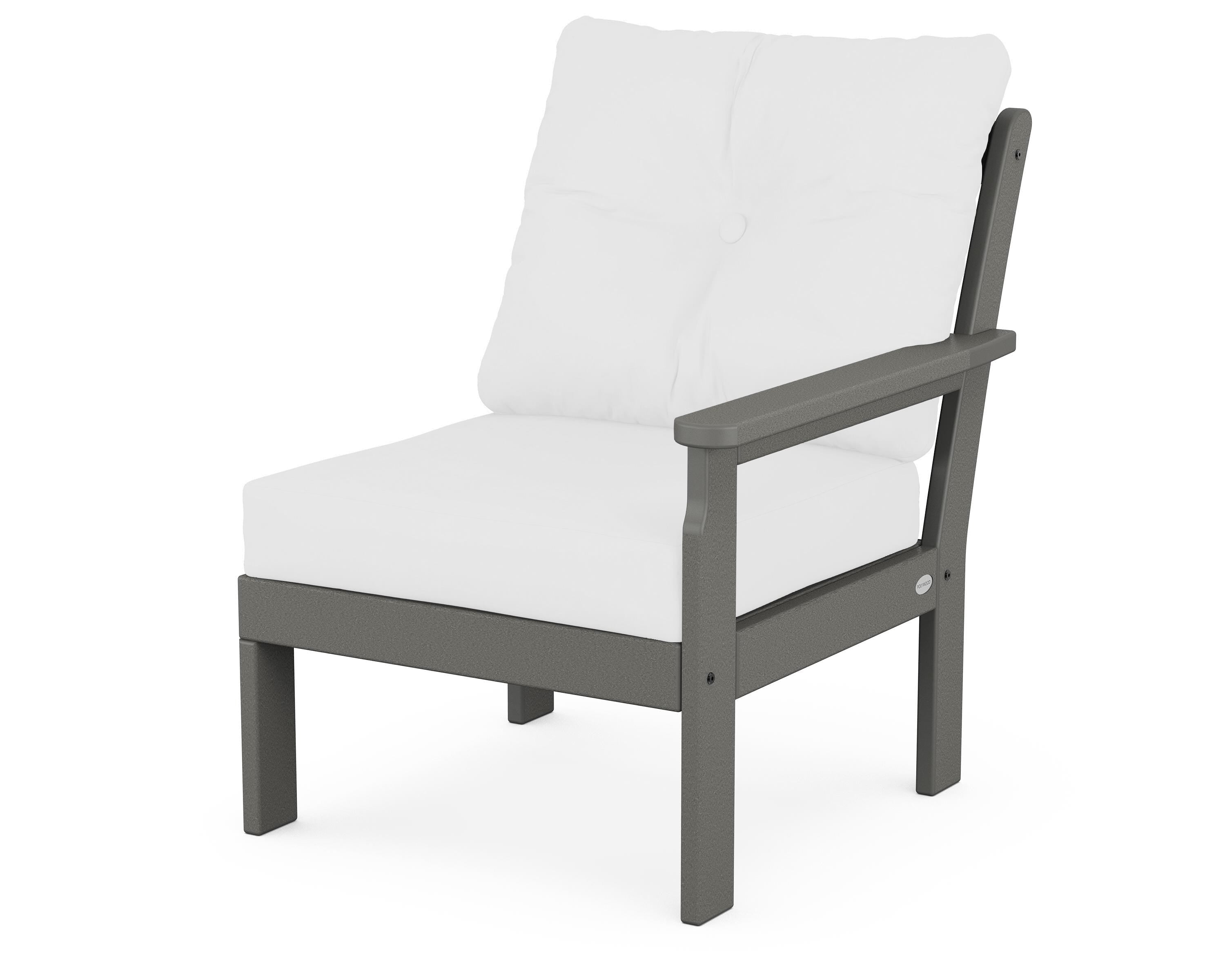 POLYWOOD® Vineyard Modular Right Arm Chair in Slate Grey / Natural