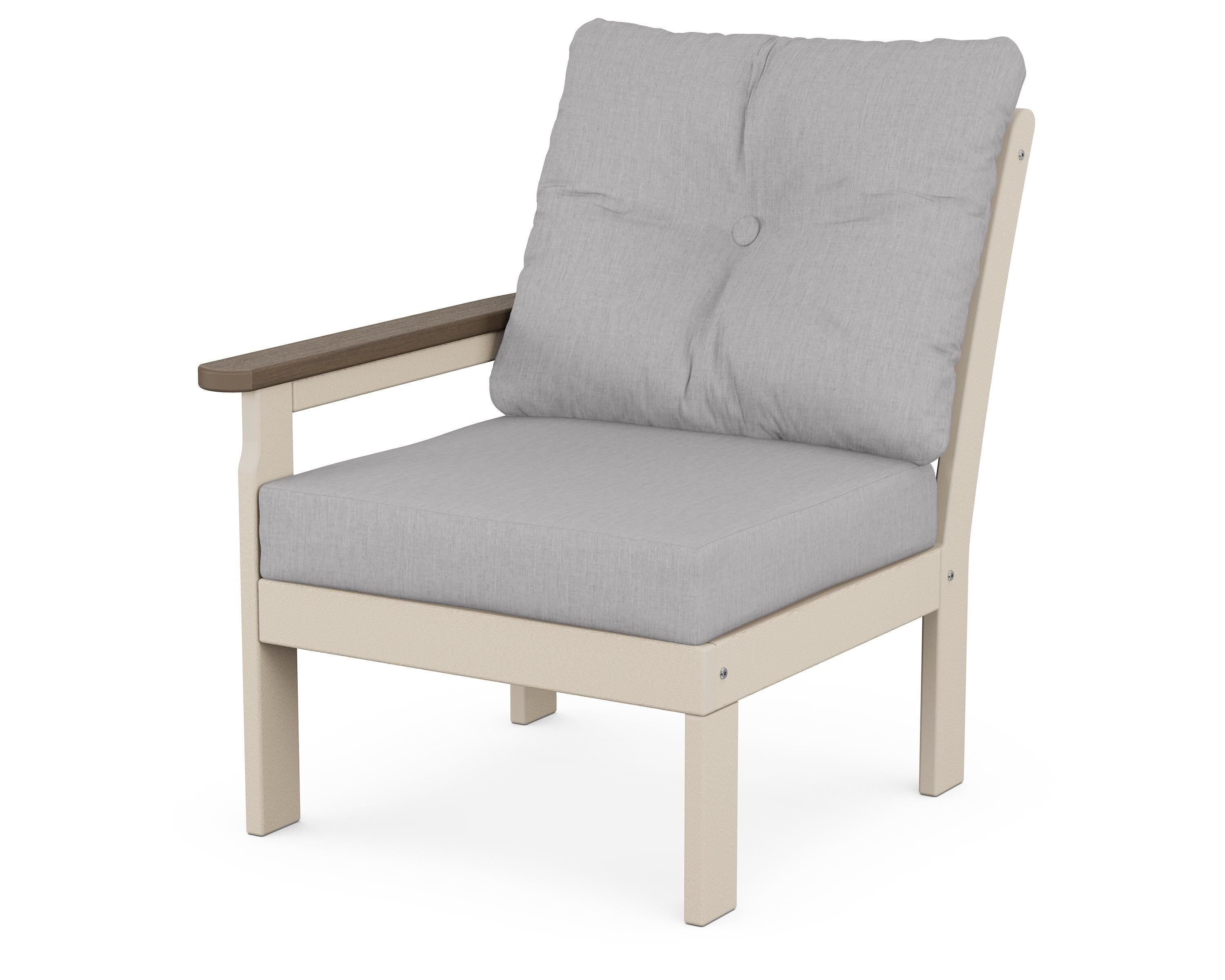 POLYWOOD® Vineyard Modular Left Arm Chair in Sand / Kona / Granite