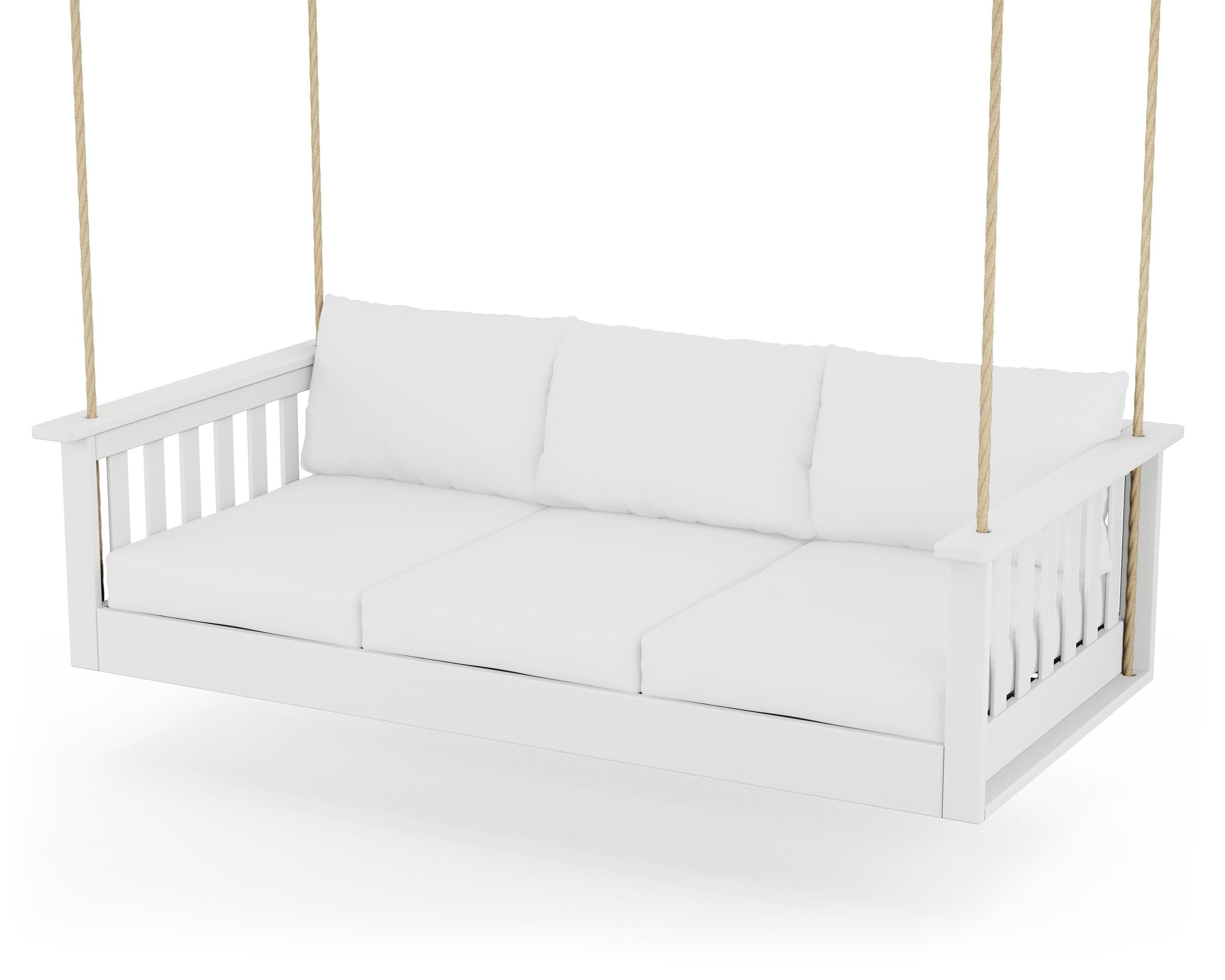 POLYWOOD® Vineyard Daybed Swing in White / Natural