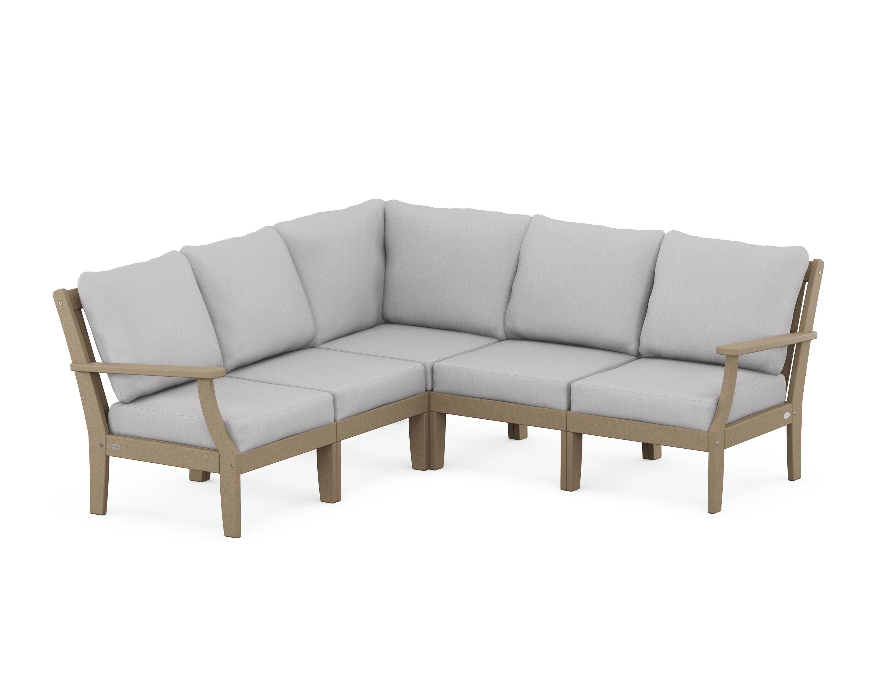 POLYWOOD® Braxton Modular 5-Piece Deep Seating Set in Vintage Sahara / Granite