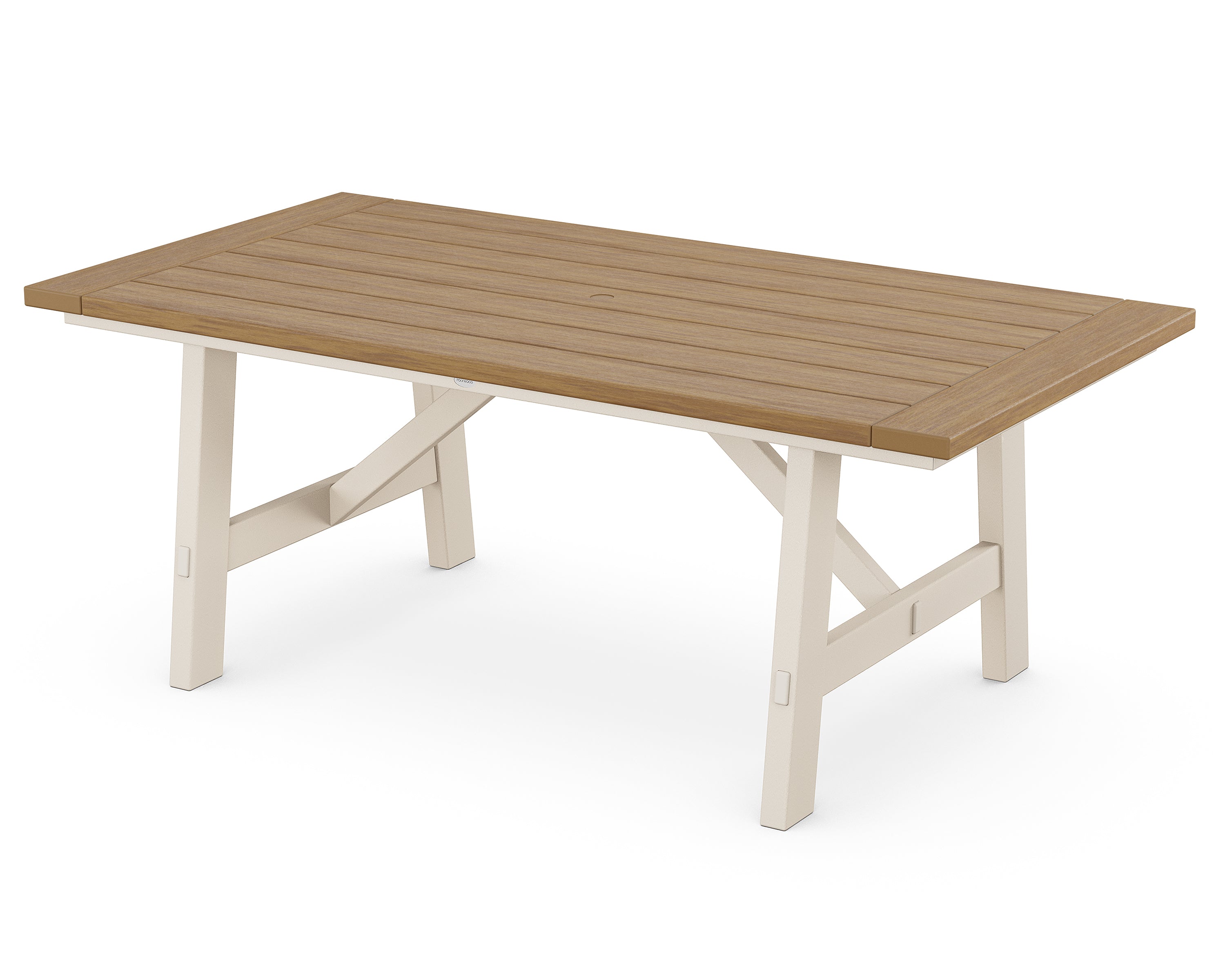 POLYWOOD® Rustic Farmhouse 39" x 75" Dining Table in Sand / Natural