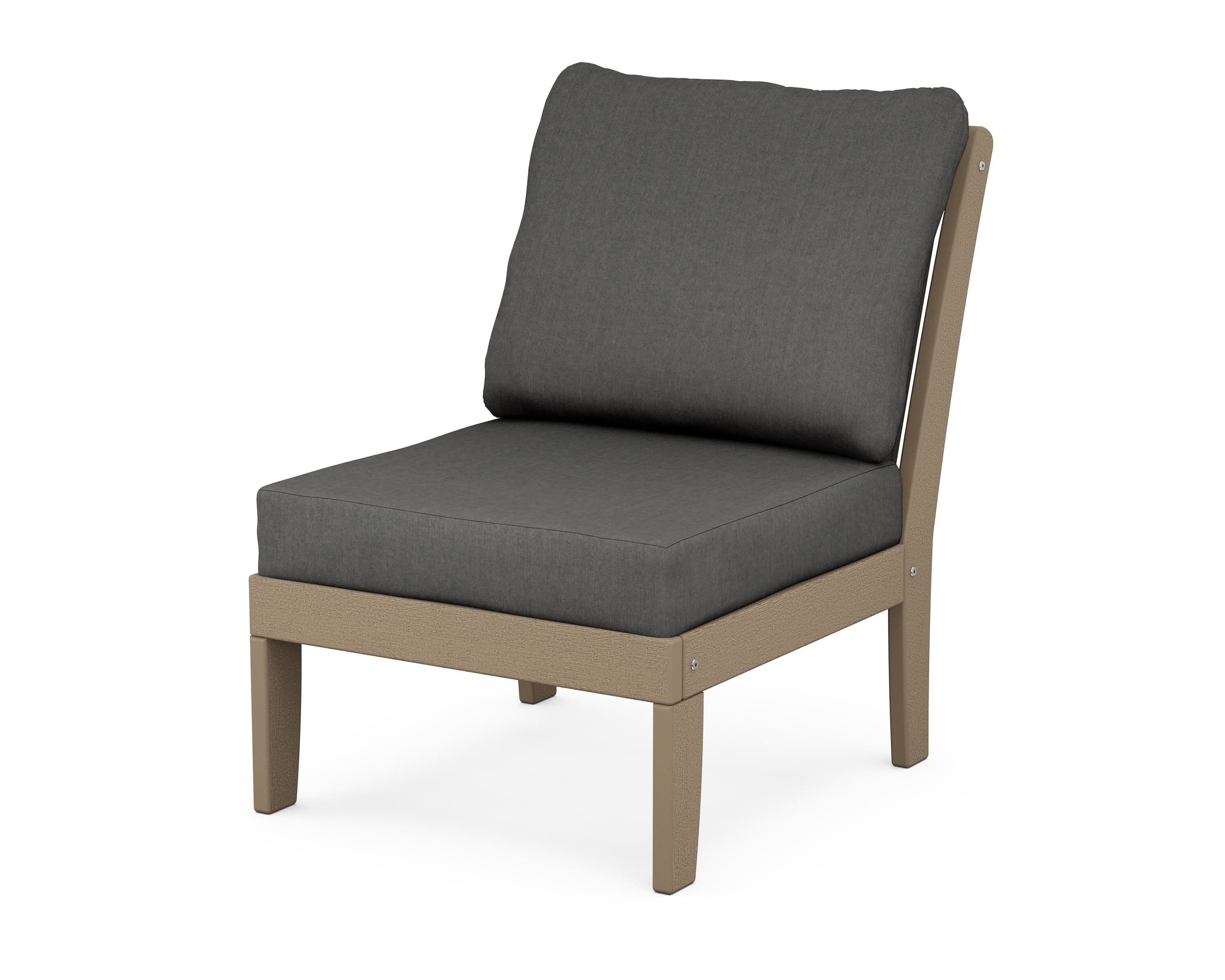 POLYWOOD® Braxton Modular Armless Chair in Vintage Sahara / Spectrum Carbon