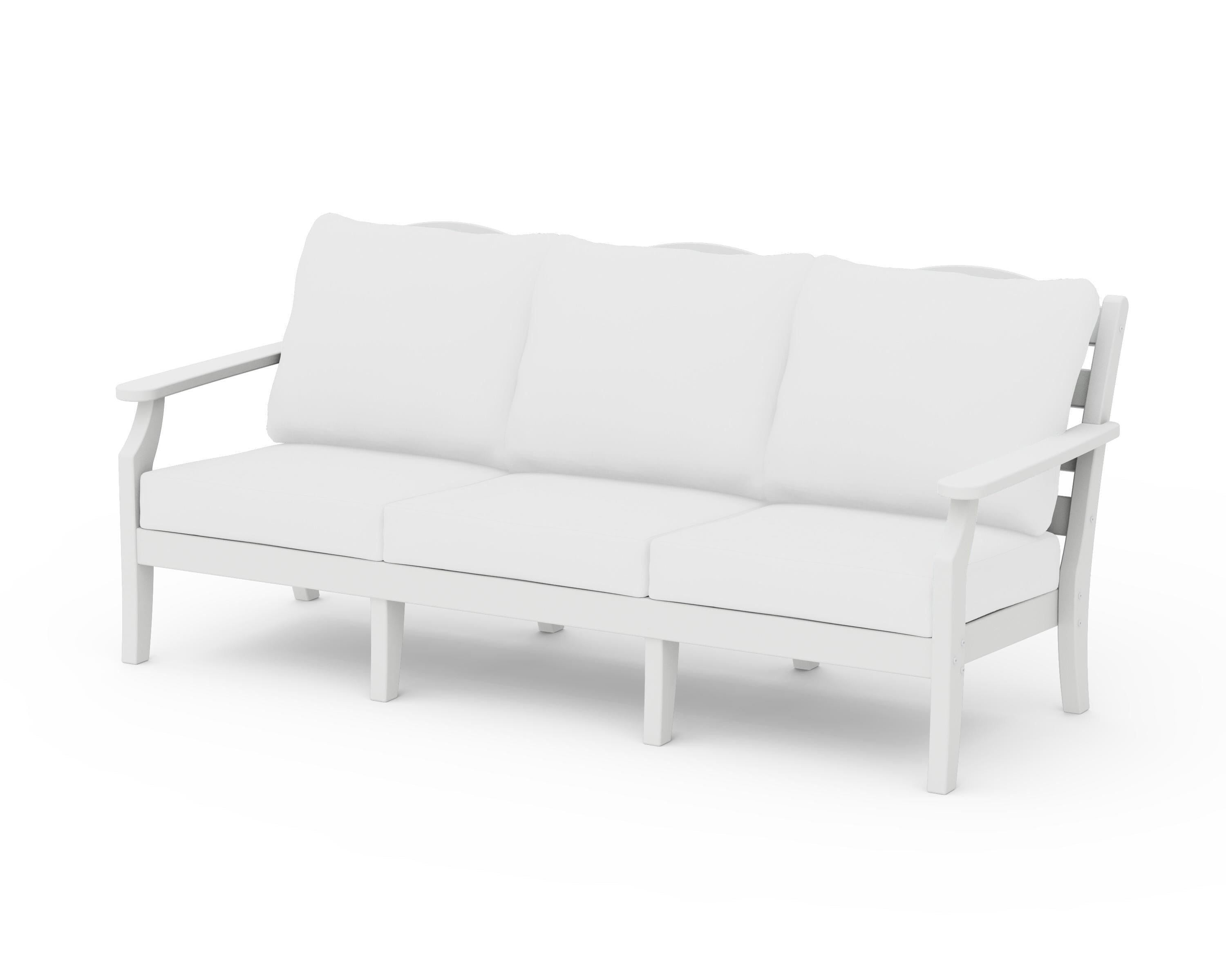 Draper James™ by POLYWOOD® Savannah Deep Seating Sofa in White / Natural