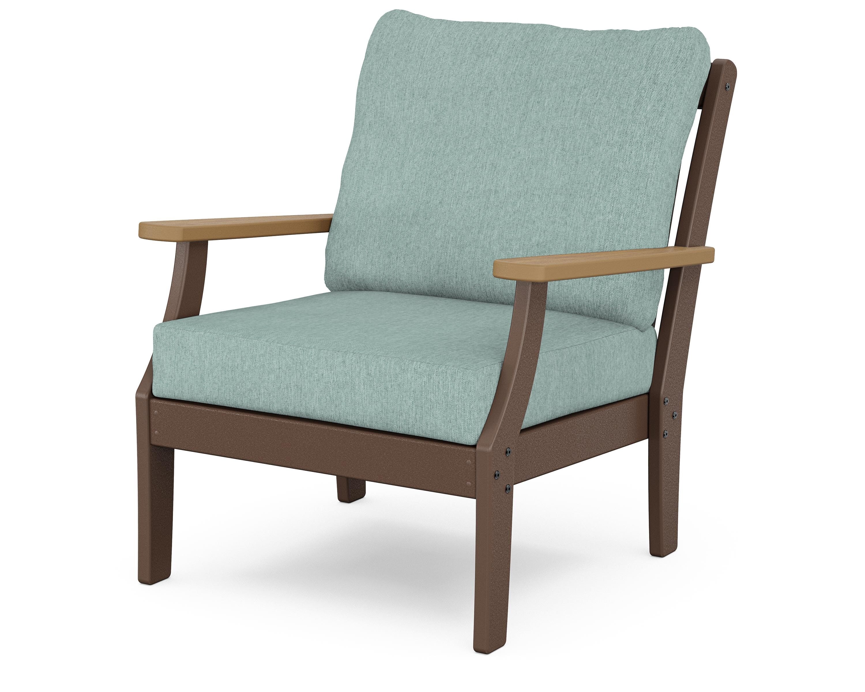 POLYWOOD® Braxton Deep Seating Chair in Mahogany / Natural / Glacier Spa