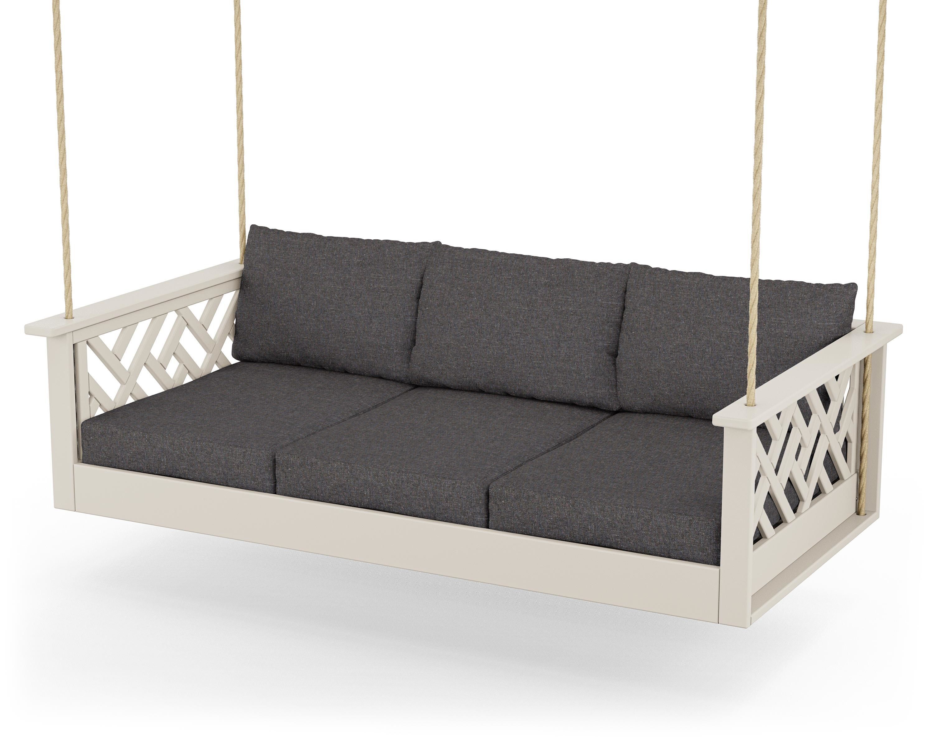 POLYWOOD® Chippendale Daybed Swing in Sand / Ash Charcoal