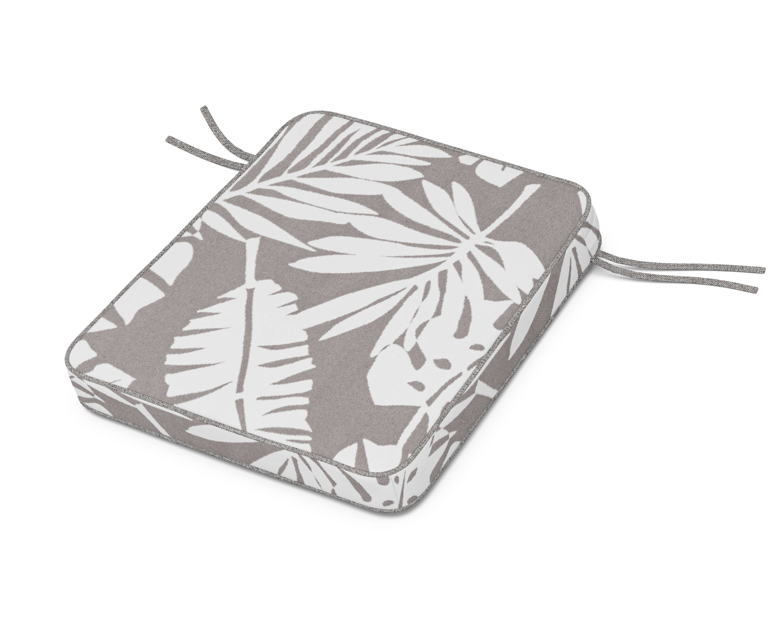 Martha Stewart by POLYWOOD® Chinoiserie Rocker Seat Cushion in Leaf Grey Mist