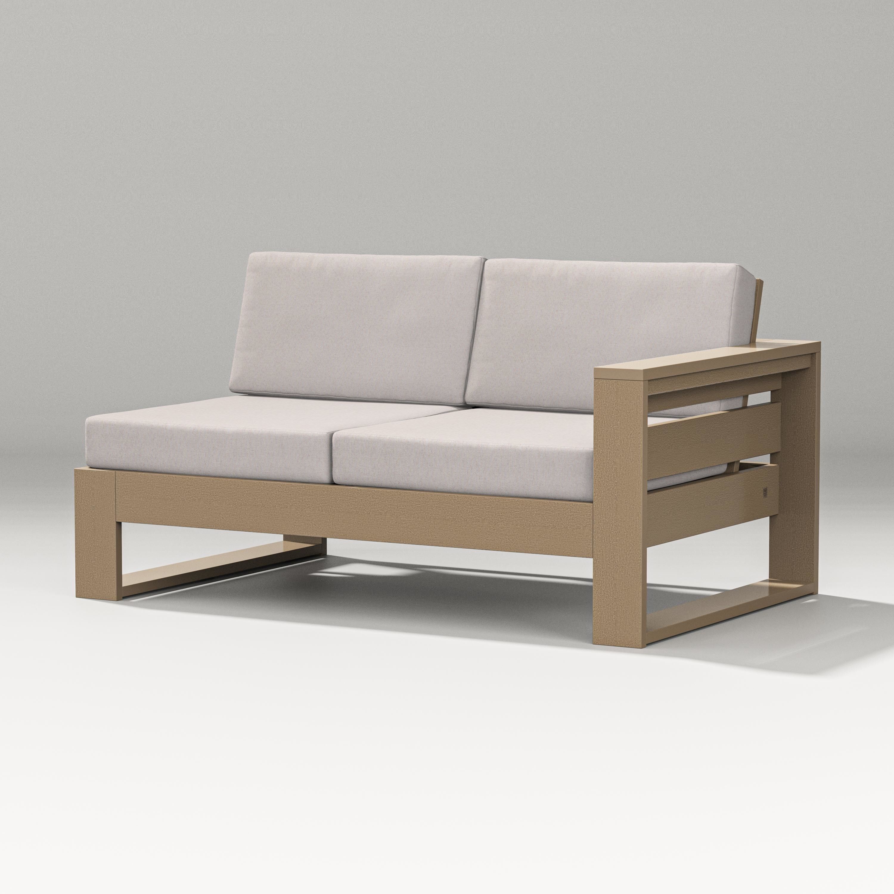 PW Designer Series Latitude Modular Right Arm Loveseat in Vintage Sahara / Dune Burlap