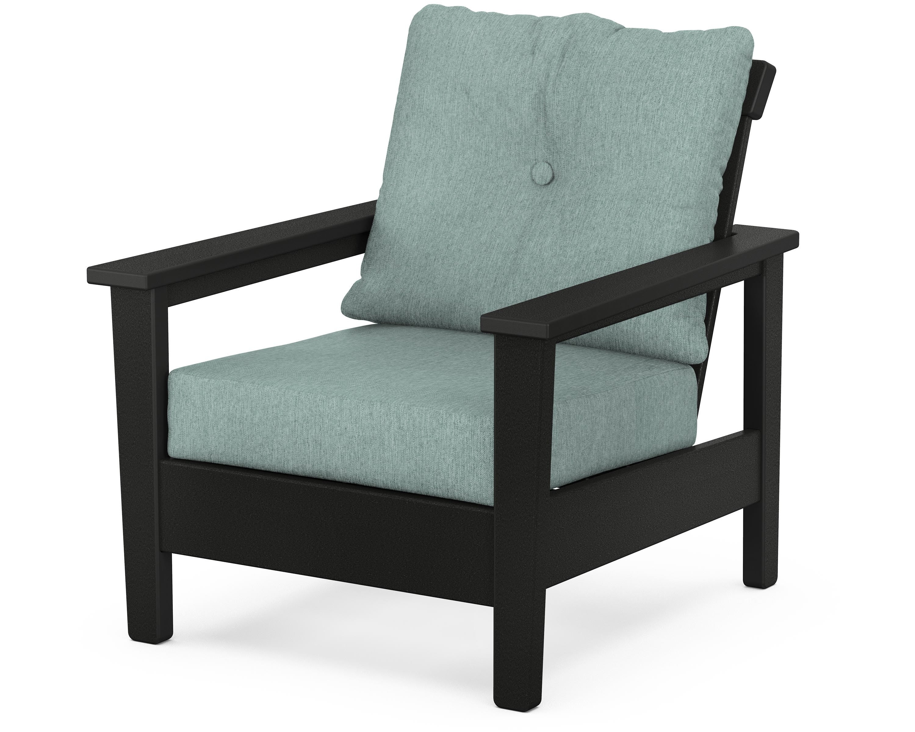 POLYWOOD® Prescott Deep Seating Chair in Black / Glacier Spa