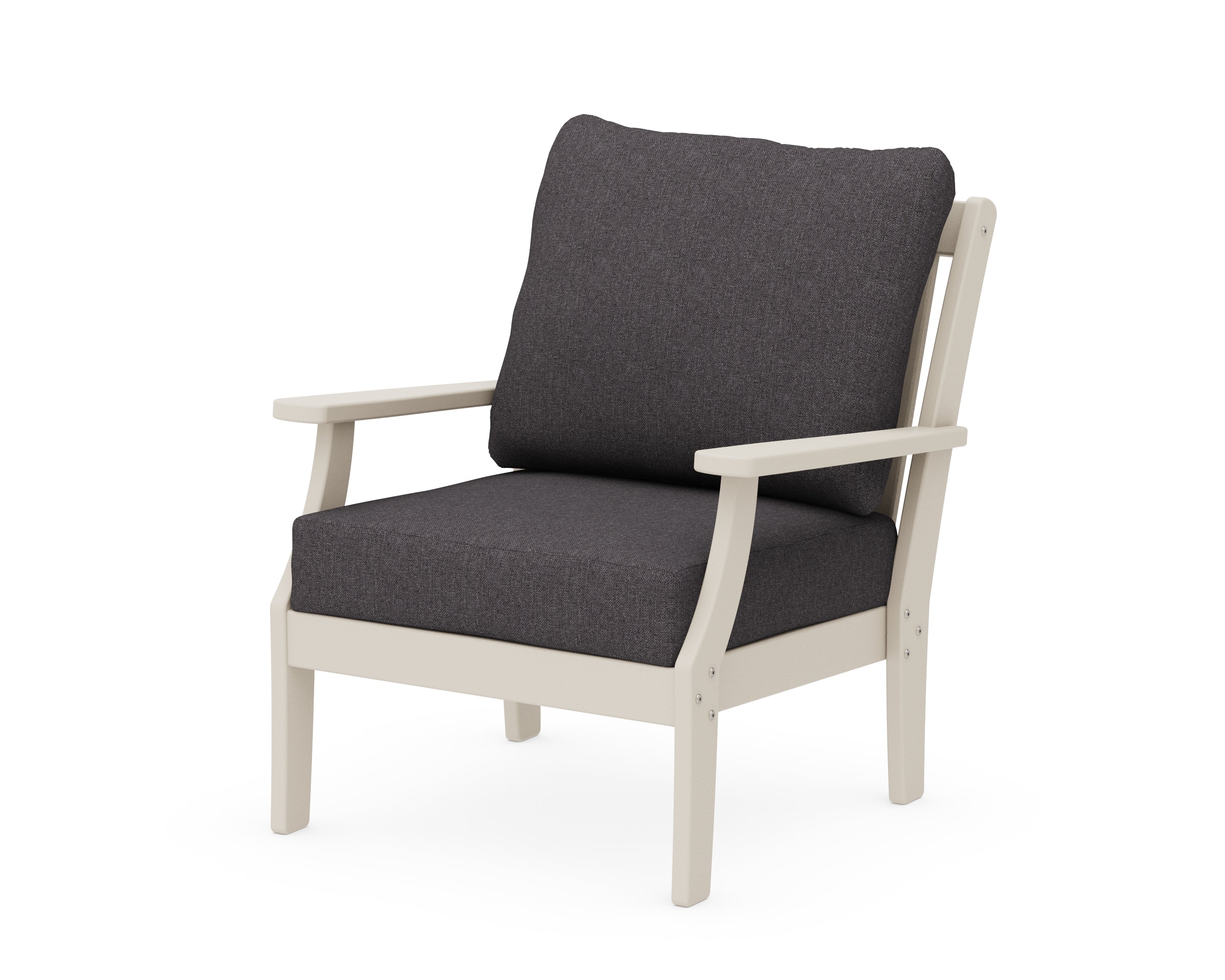 POLYWOOD® Braxton Deep Seating Chair in Sand / Ash Charcoal
