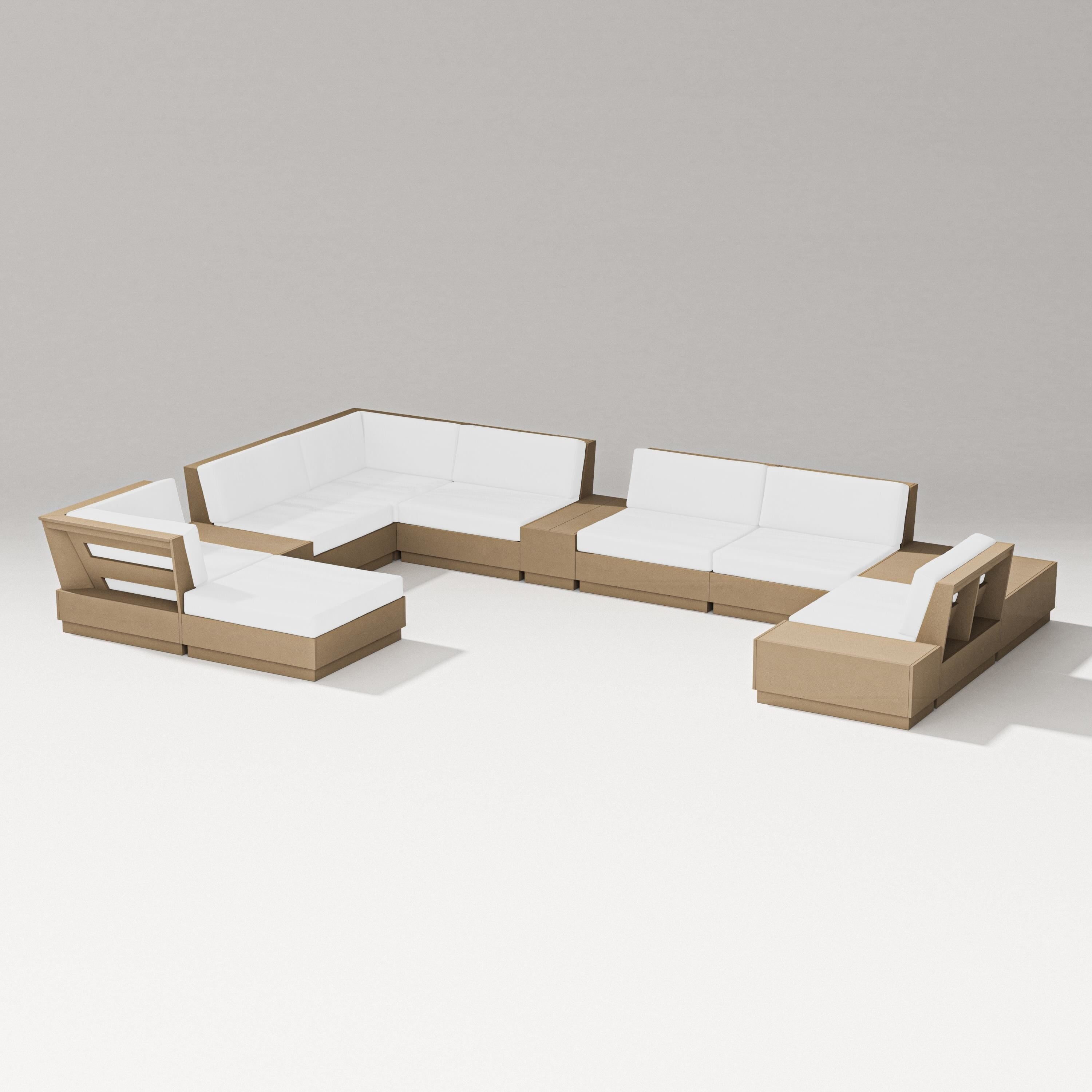 PW Designer Series Elevate 12-Piece Conversation Sectional Set in Vintage Sahara / Natural