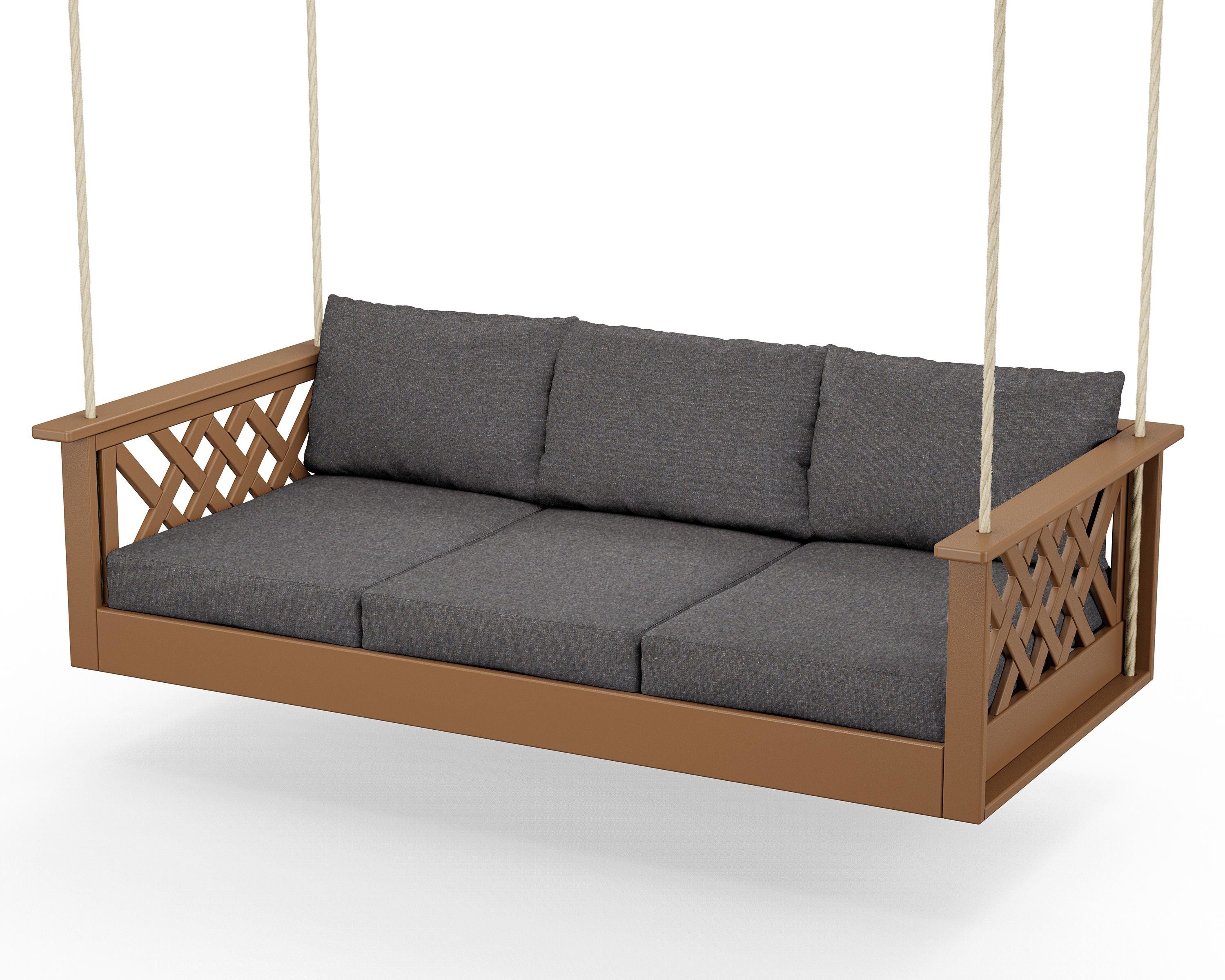 Country Living Wovendale Daybed Swing in Teak / Ash Charcoal