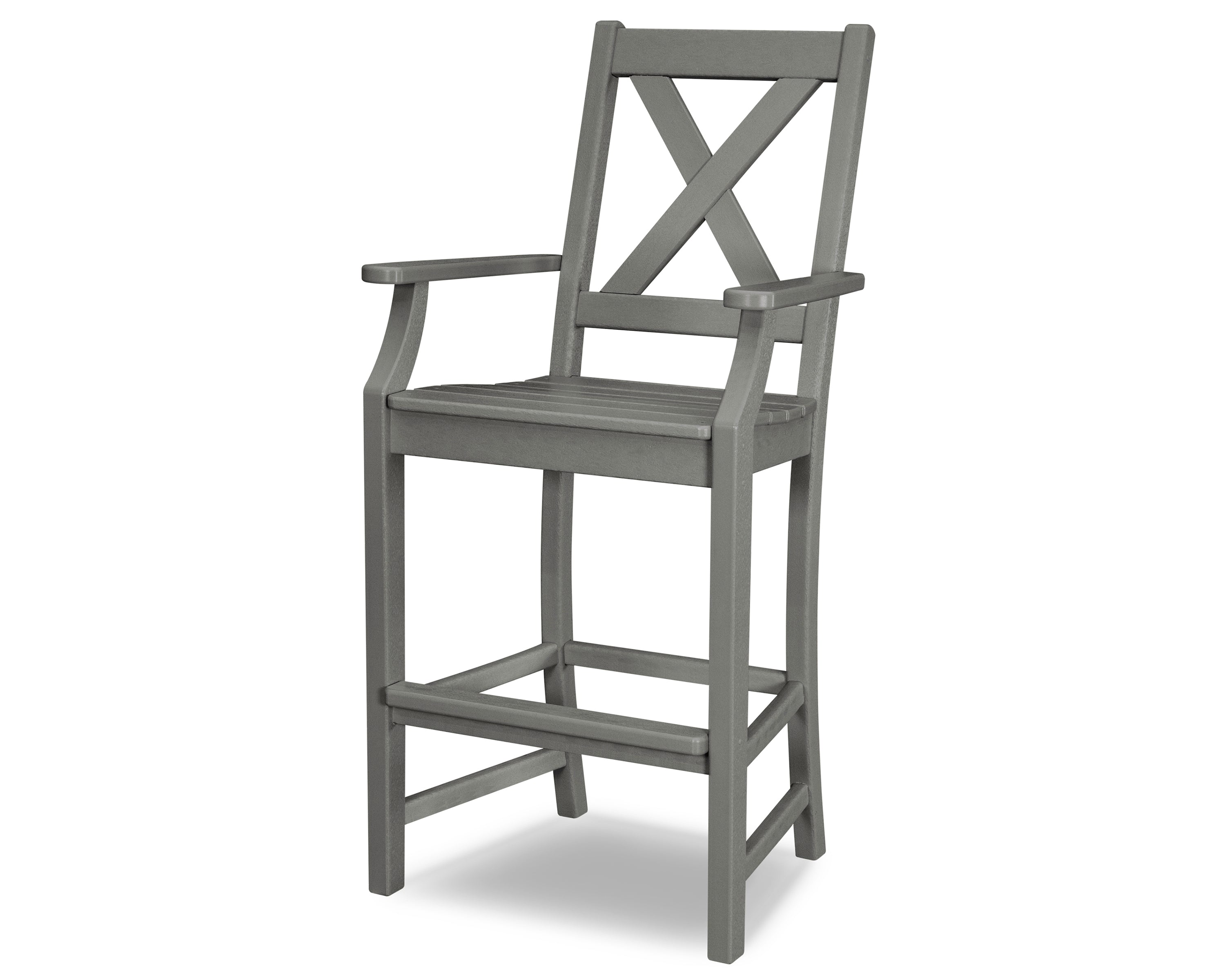 POLYWOOD® Braxton Bar Arm Chair in Slate Grey