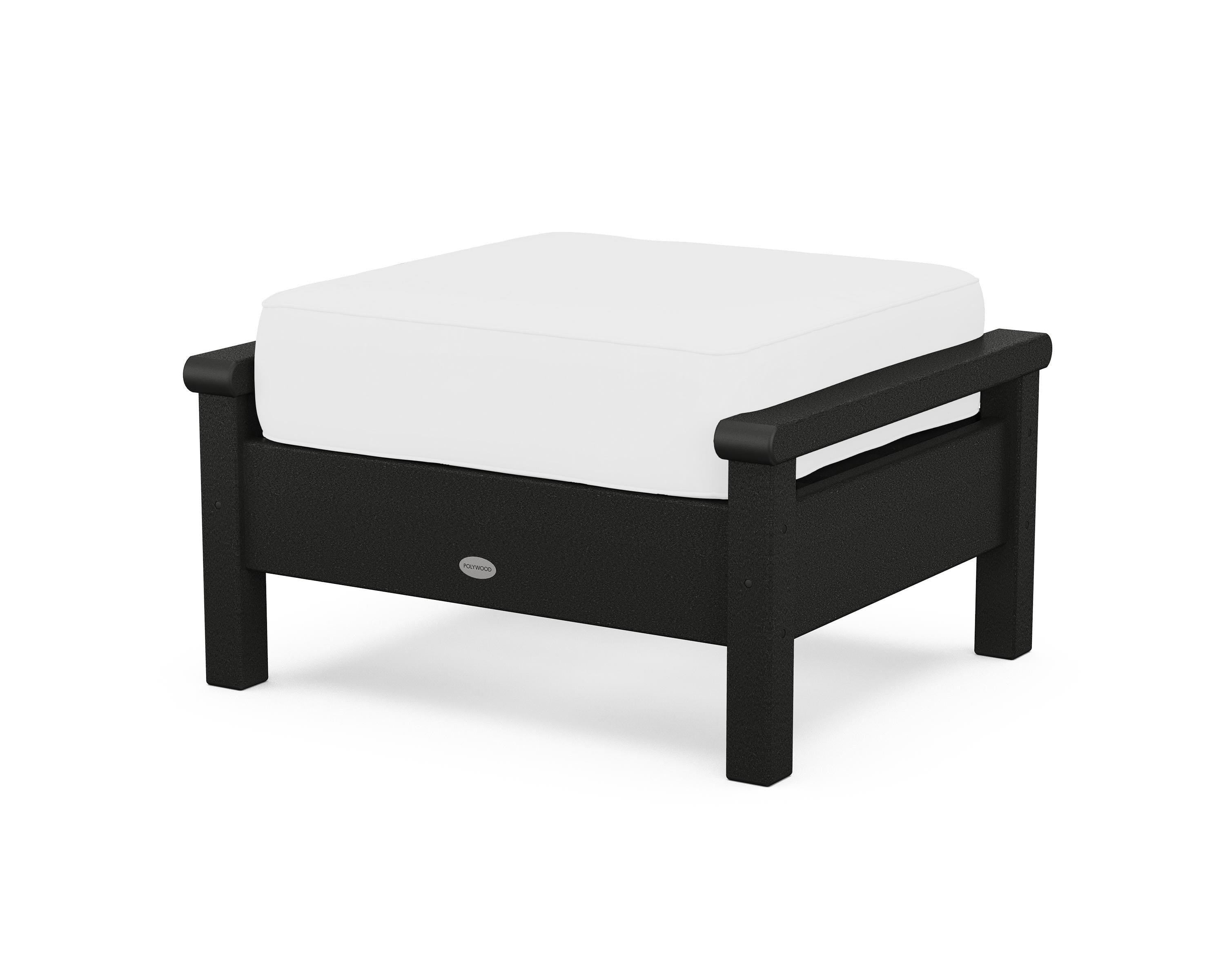 POLYWOOD® Harbour Deep Seating Ottoman in Black / Natural