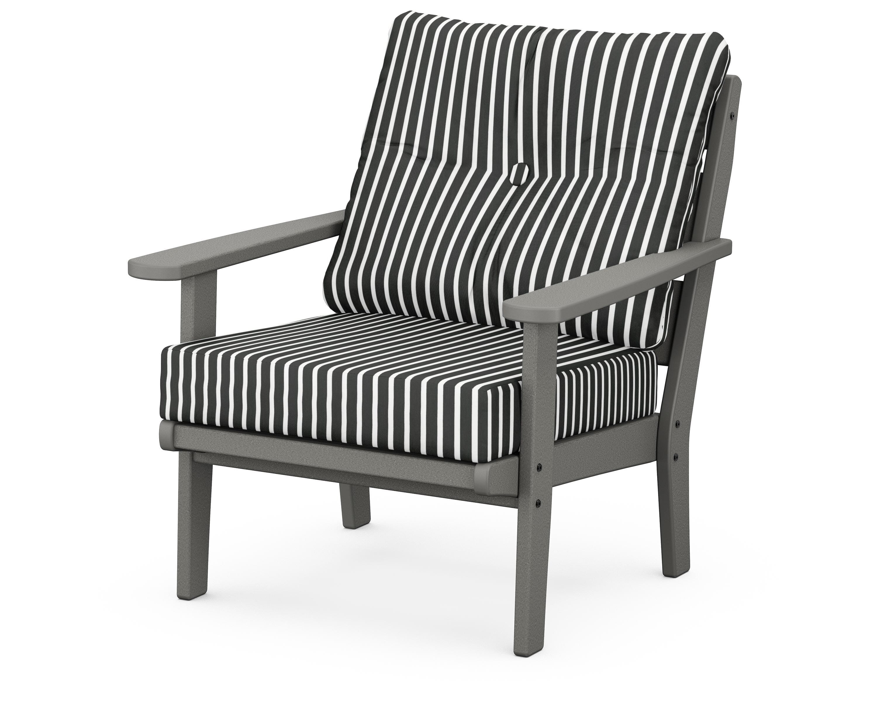 POLYWOOD® Lakeside Deep Seating Chair in Slate Grey / Shore Classic