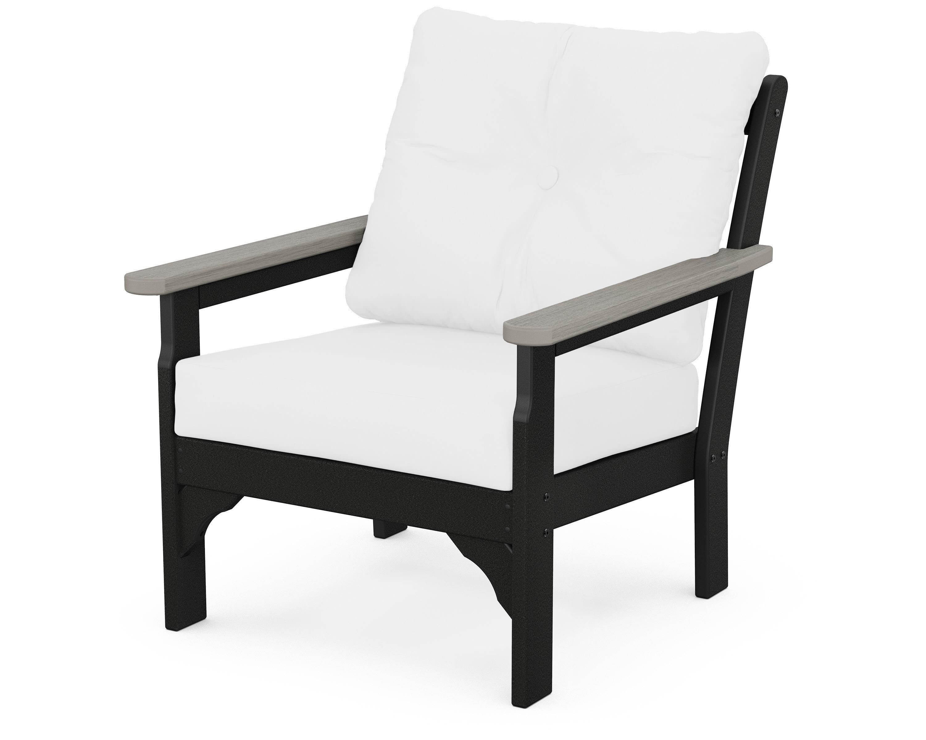 POLYWOOD® Vineyard Deep Seating Chair in Black / Driftwood / Natural