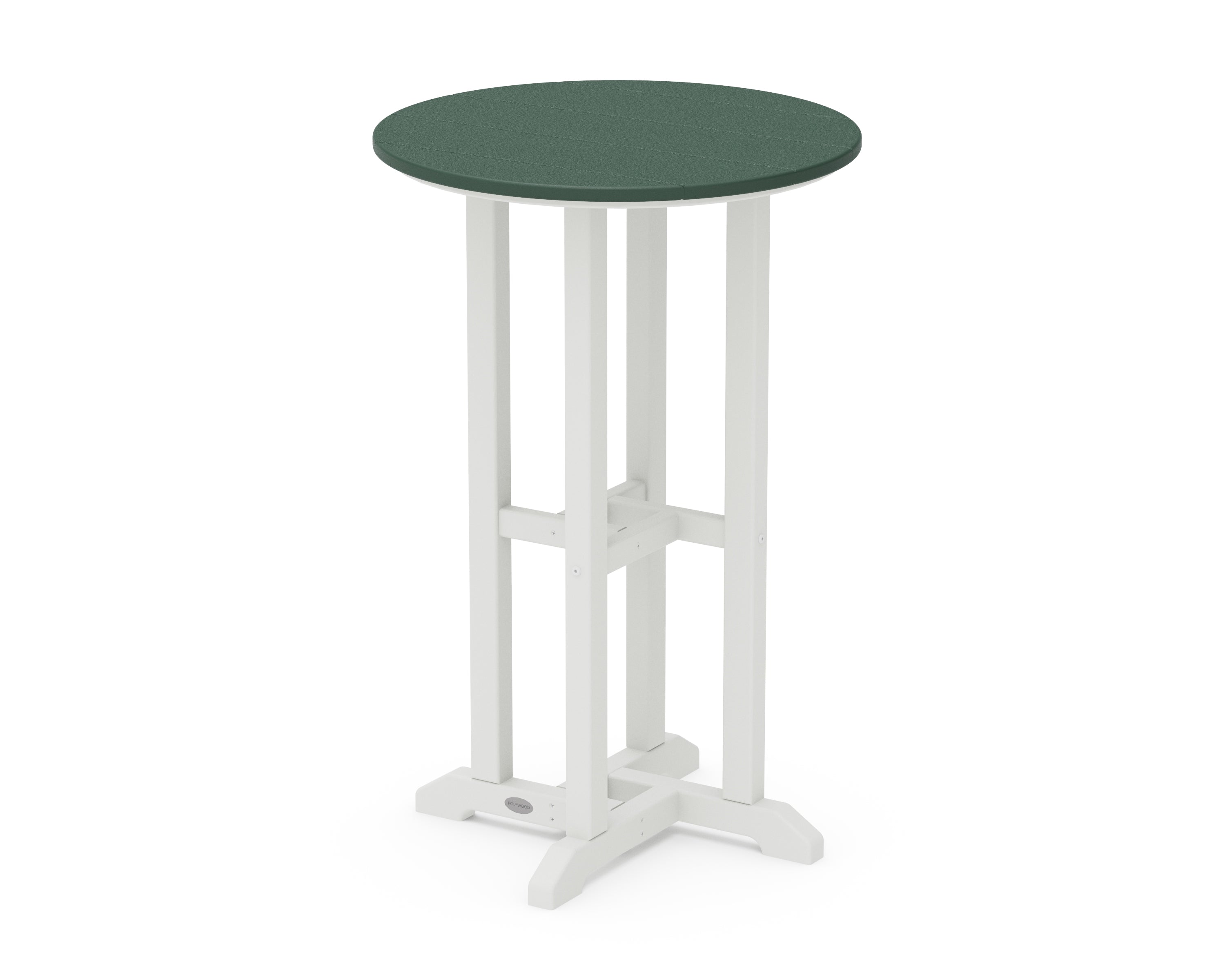 POLYWOOD® Contempo 24" Round Counter Table in White / Green