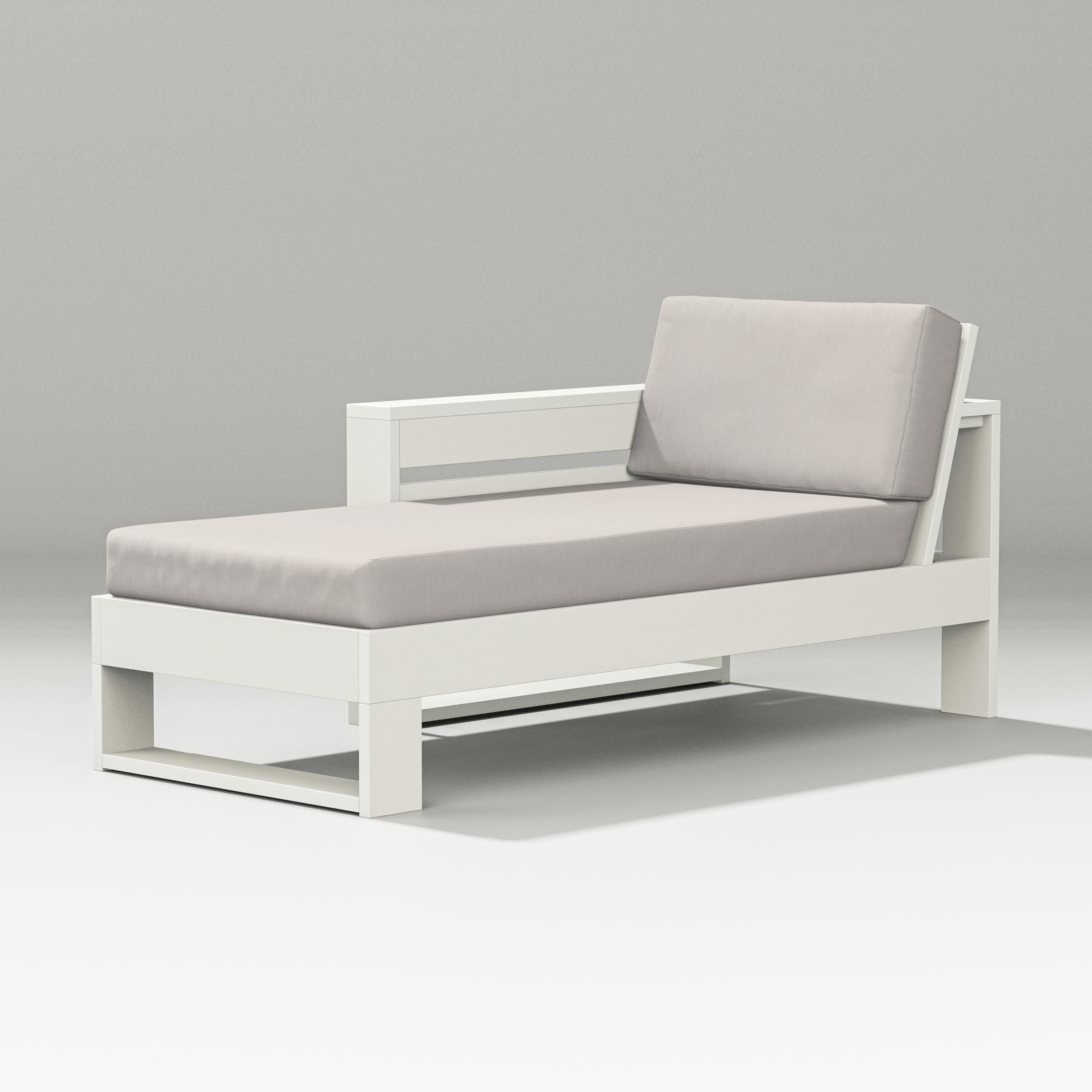 PW Designer Series Latitude Modular Left Arm Chaise in Vintage White / Cast Ash