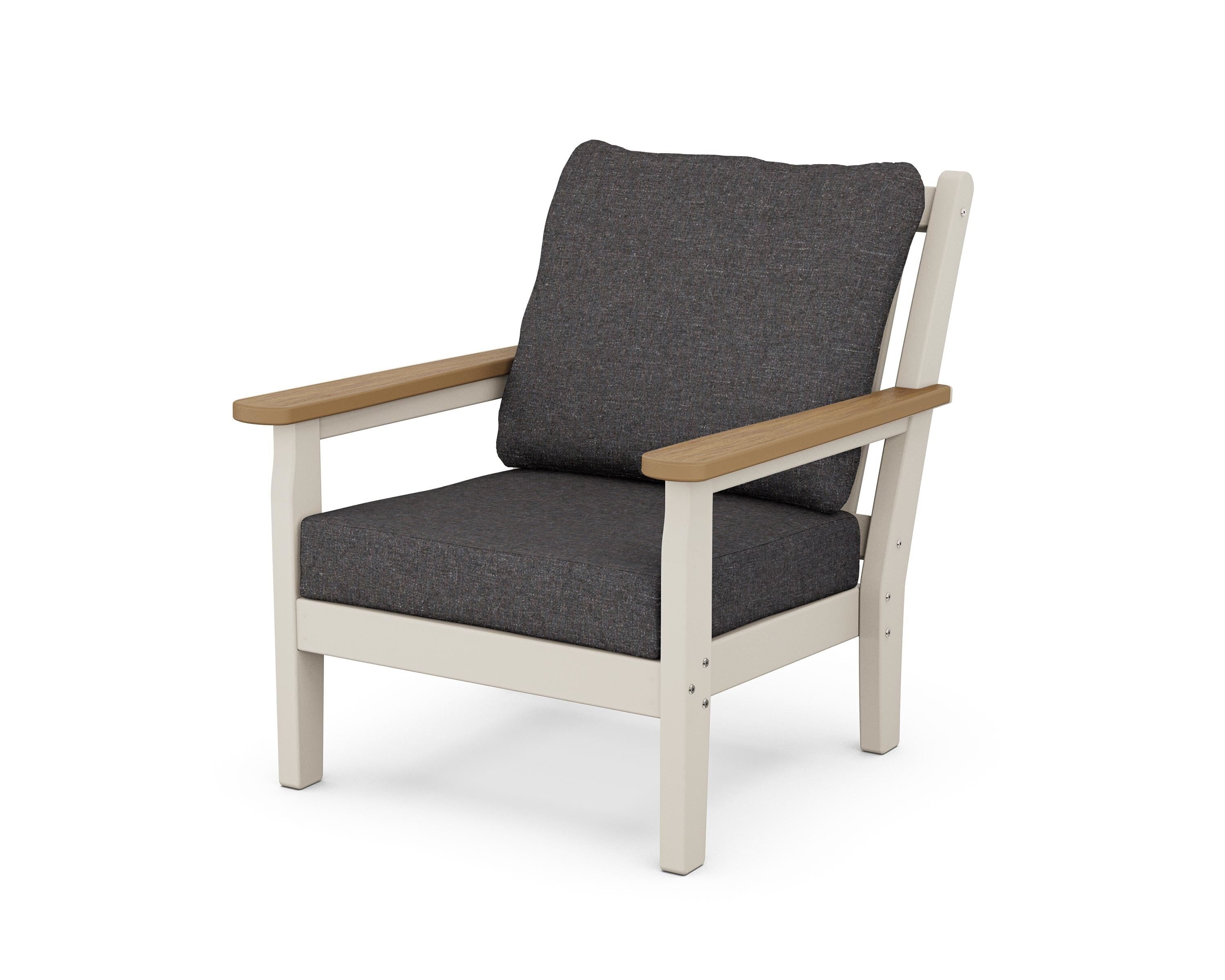 POLYWOOD® Chippendale Deep Seating Chair in Sand / Natural / Ash Charcoal