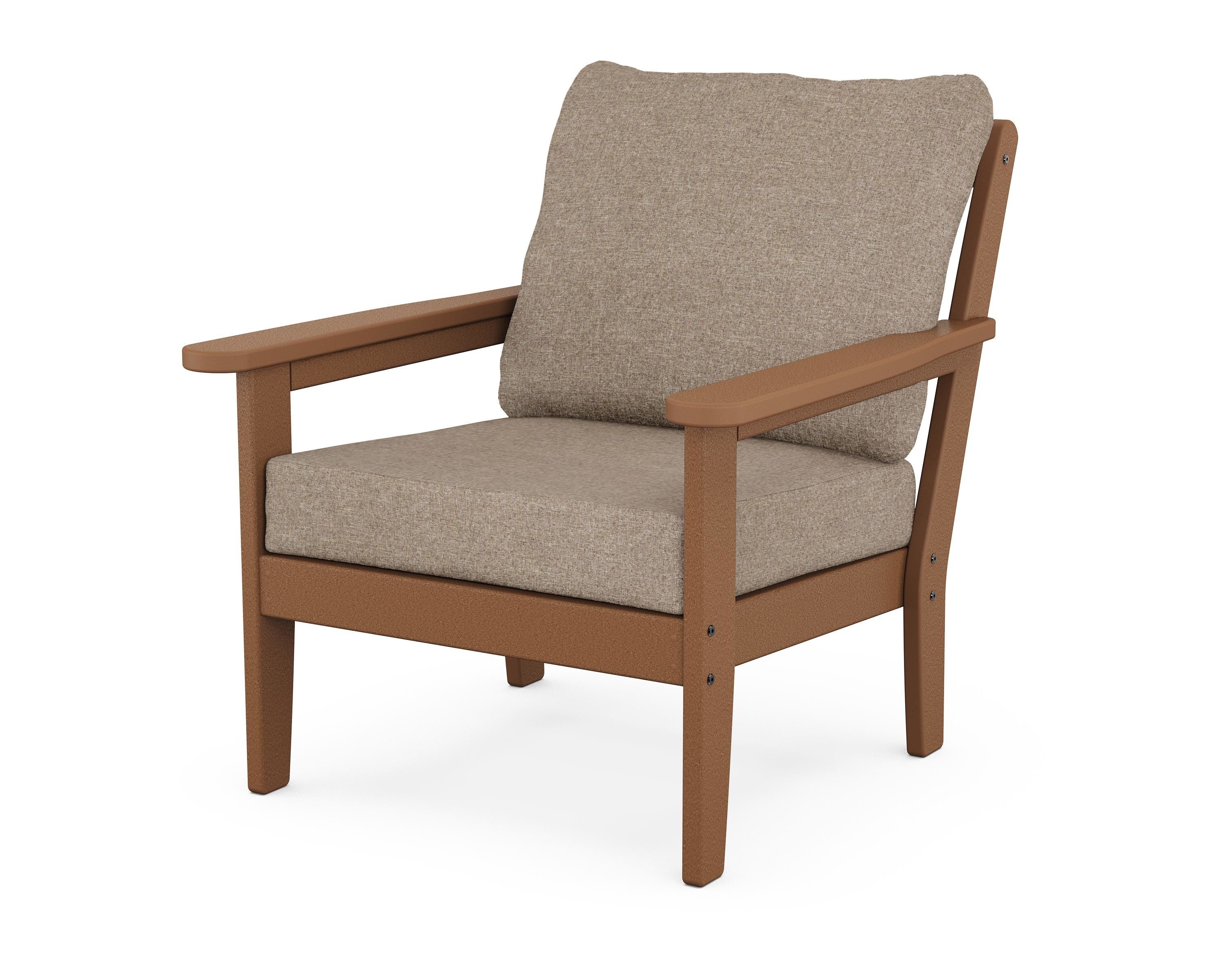 Country Living Cottage Deep Seating Chair in Teak / Spiced Burlap