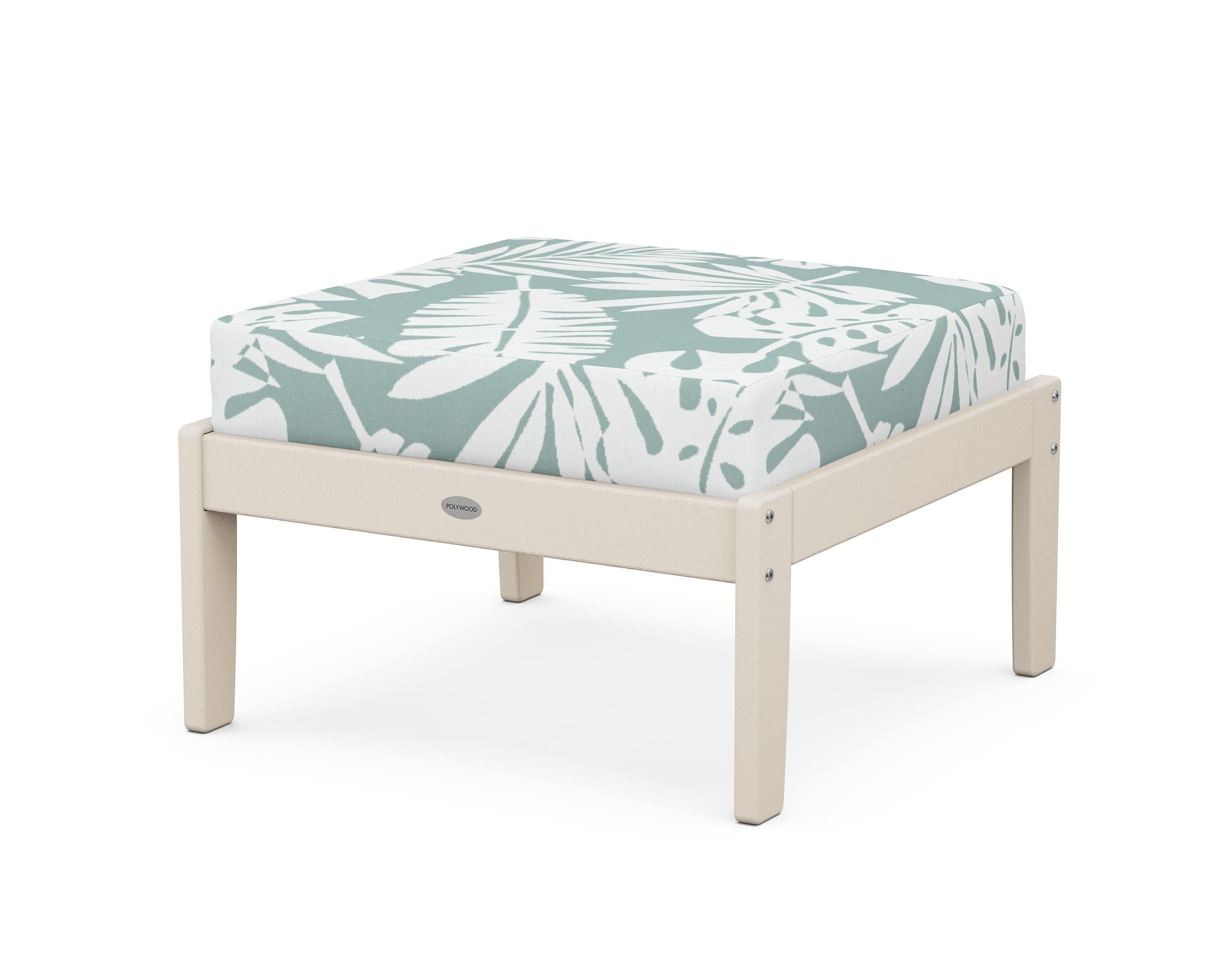 POLYWOOD® Braxton Deep Seating Ottoman in Sand / Leaf Glacier Spa