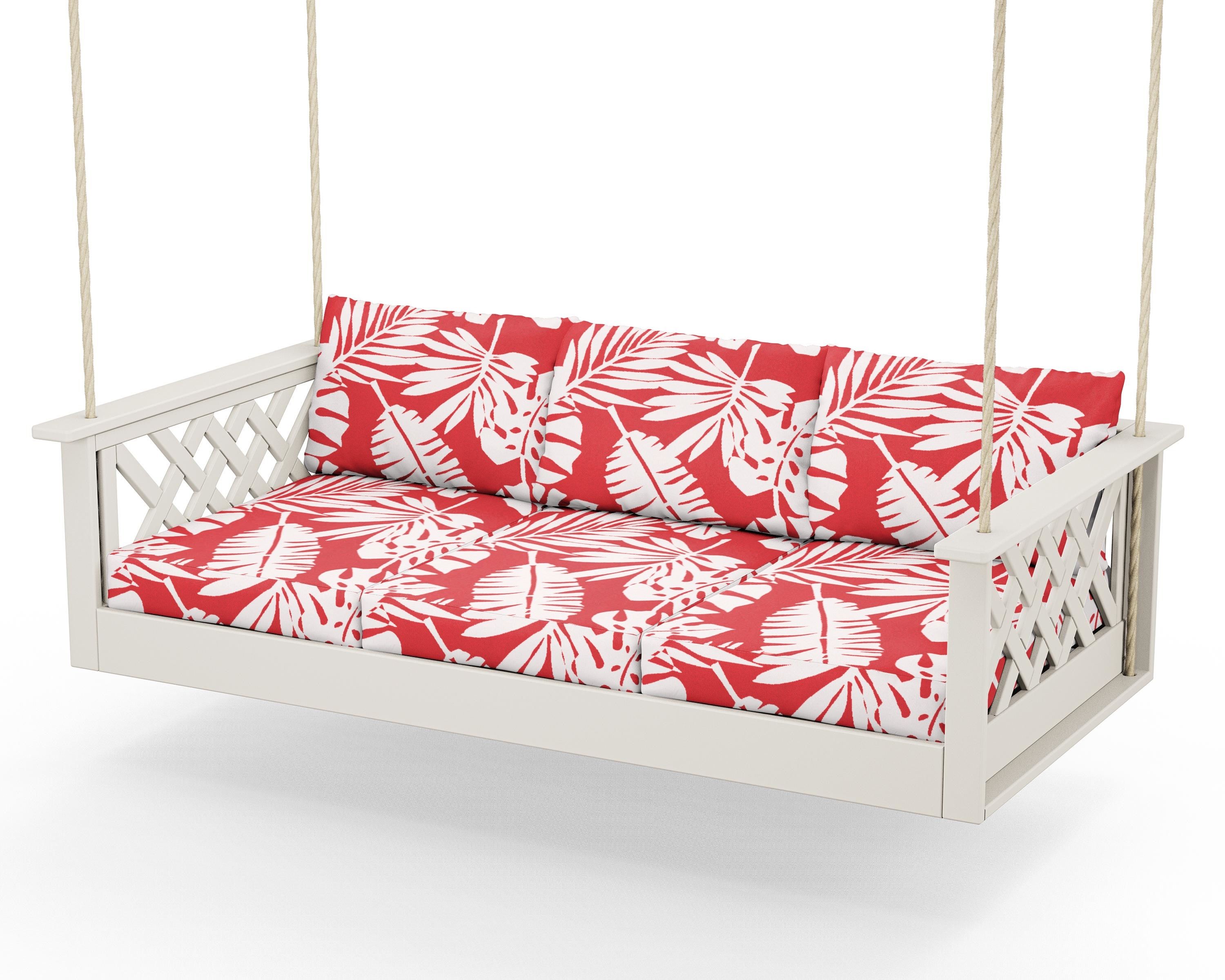 Country Living Wovendale Daybed Swing in Sand / Leaf Crimson