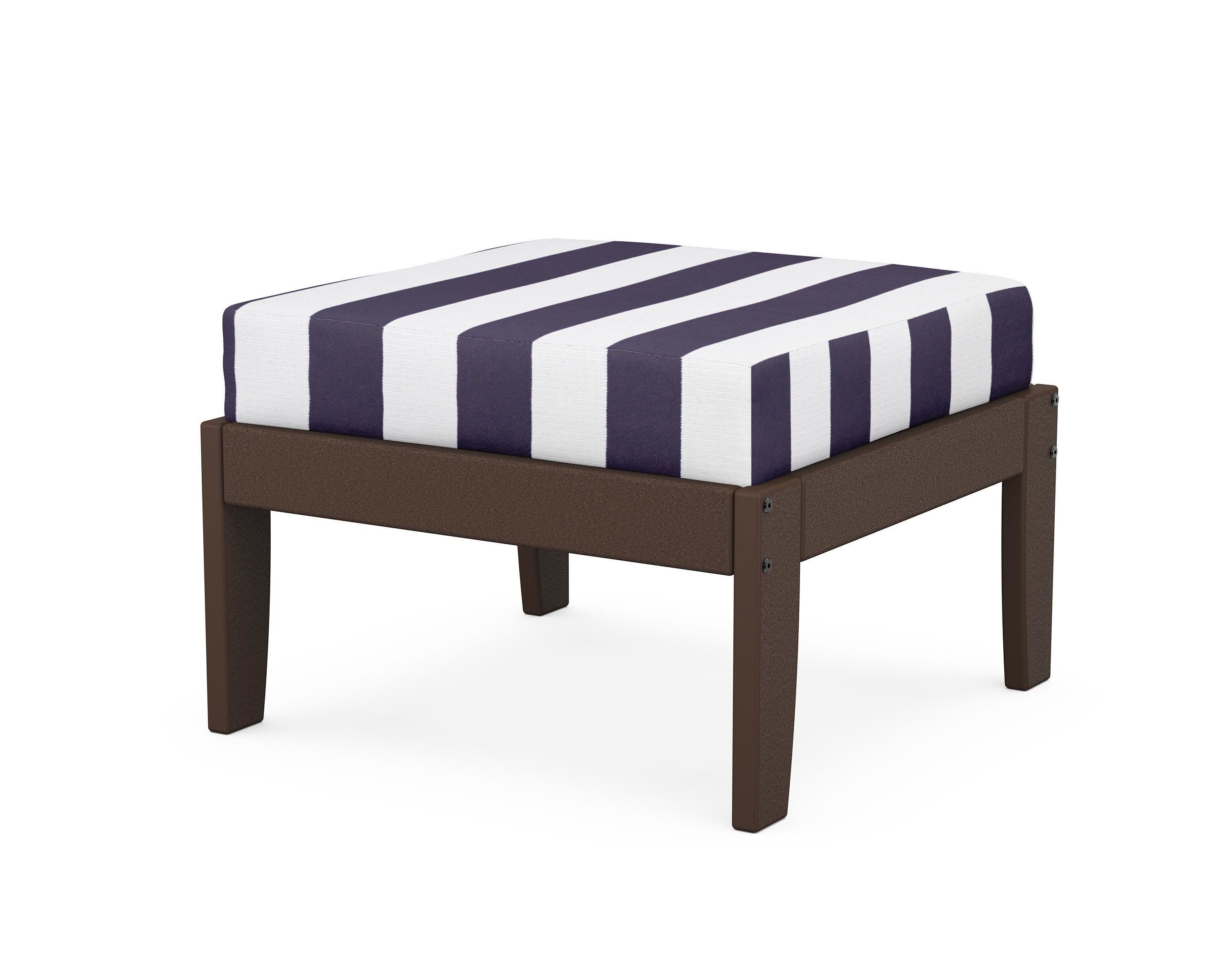 Unbranded Modular Ottoman - Classic in Mahogany / Cabana Stripe Navy