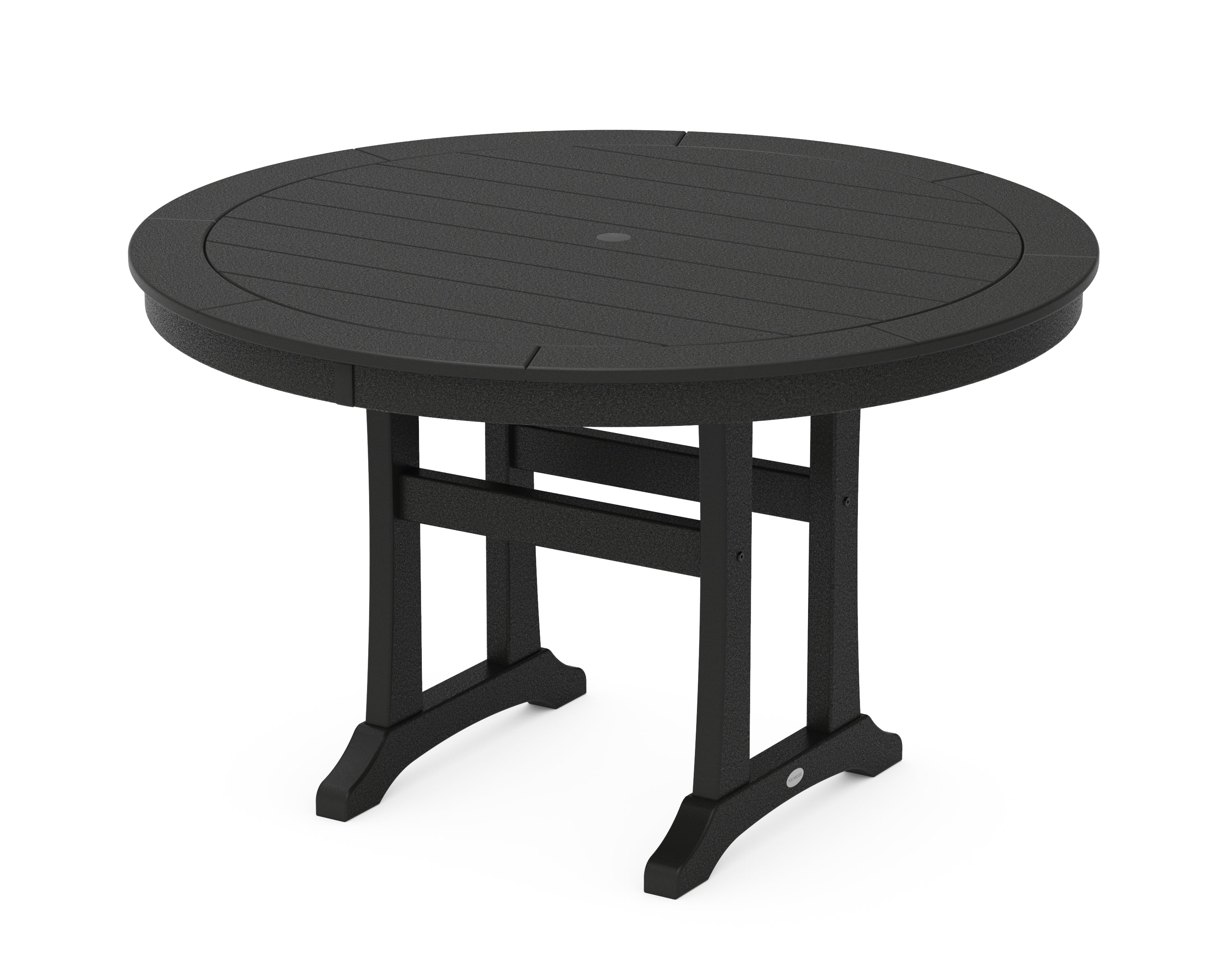 POLYWOOD® Nautical Trestle 48" Round Dining Table in Black