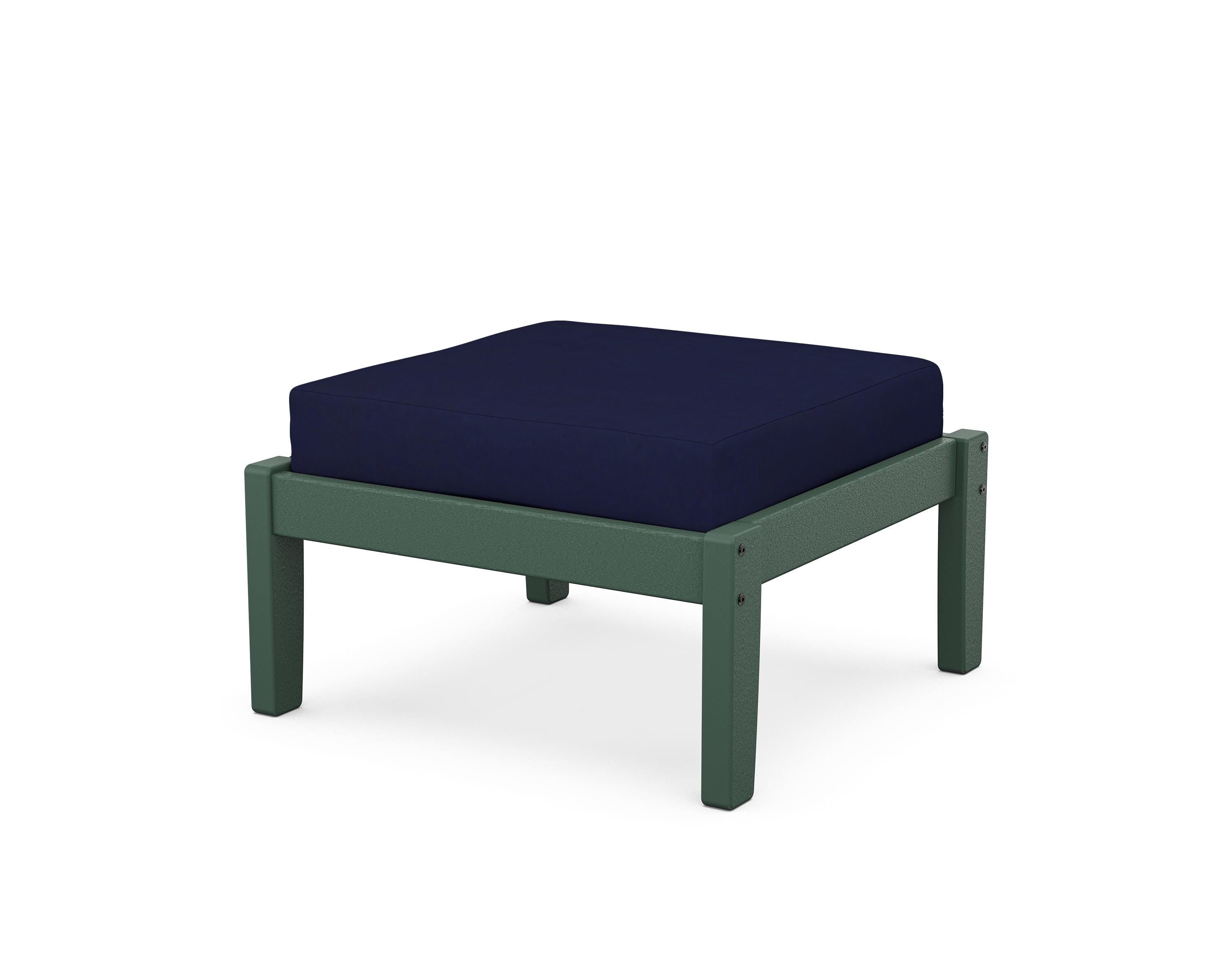 Unbranded Deep Seating Ottoman in Green / Navy