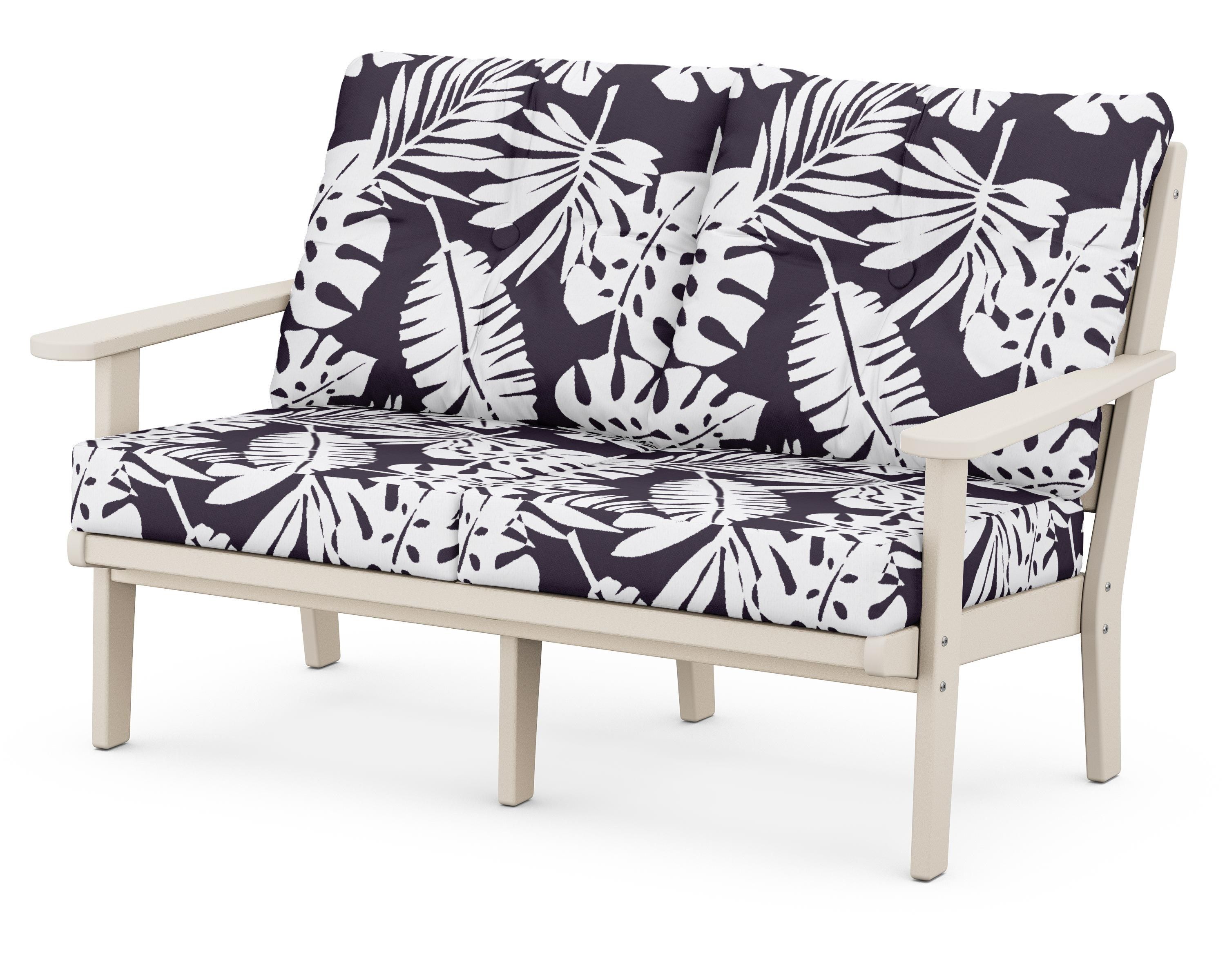 POLYWOOD® Lakeside Deep Seating Loveseat in Sand / Leaf Navy